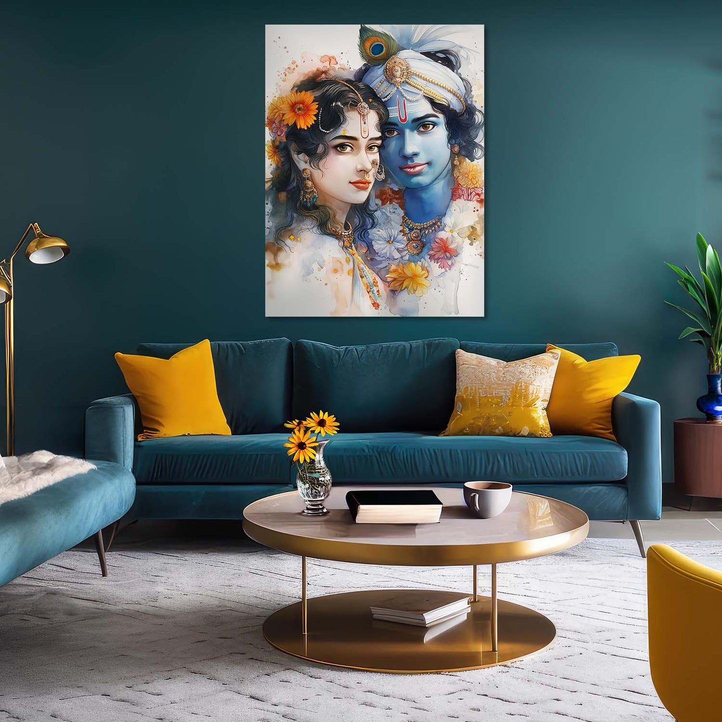 Lord Radha Krishna Canvas Art Print: Divine Serenity for Every Space