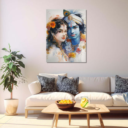 Radha Krishna Canvas Wall Art Print: Divine Serenity for Every Space