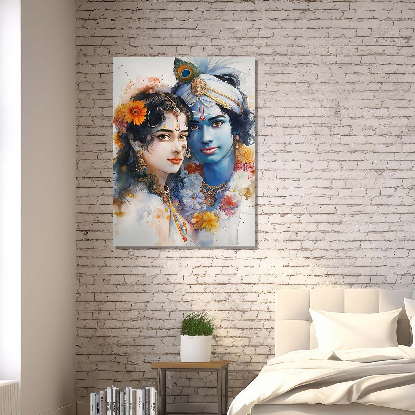 Radha Krishna Canvas Wall Art Print: Divine Serenity for Every Space