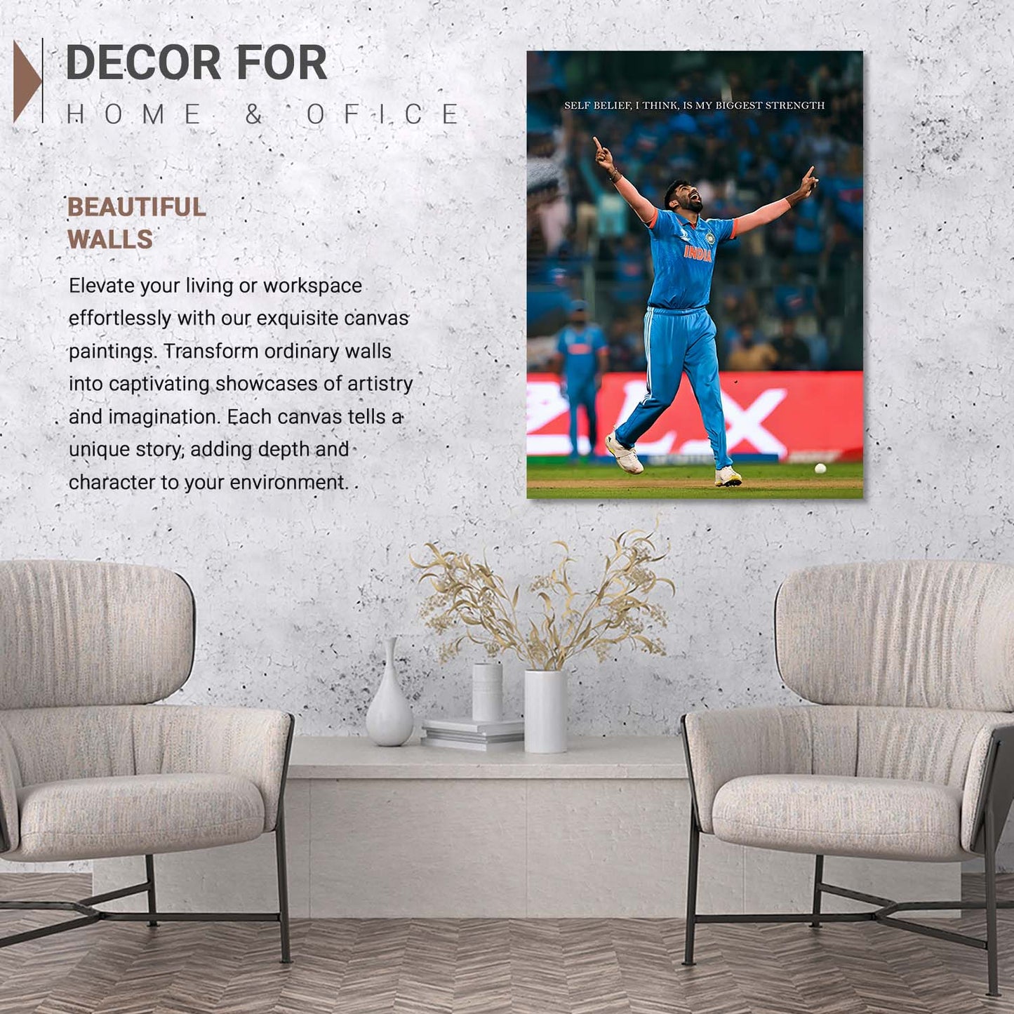 Cricket Star Jasprit Bumrah Canvas Art Print