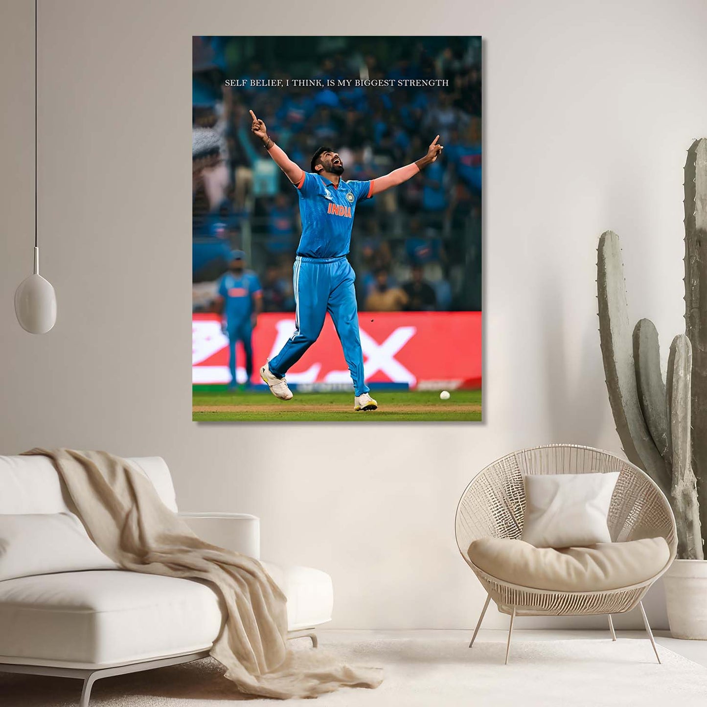 Cricket Star Jasprit Bumrah Canvas Art Print