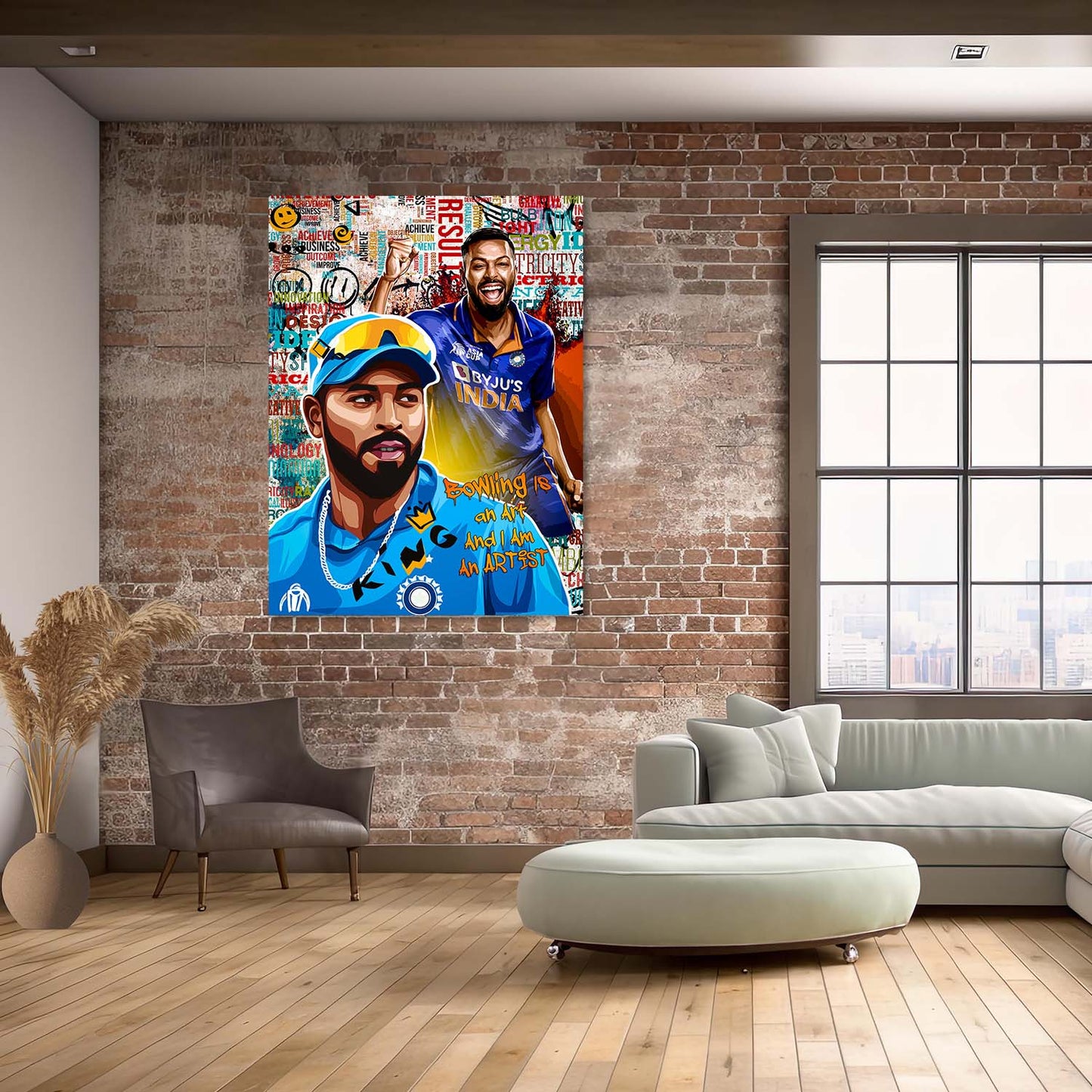 Indian Cricket Star Hardik Pandya Canvas Art Print