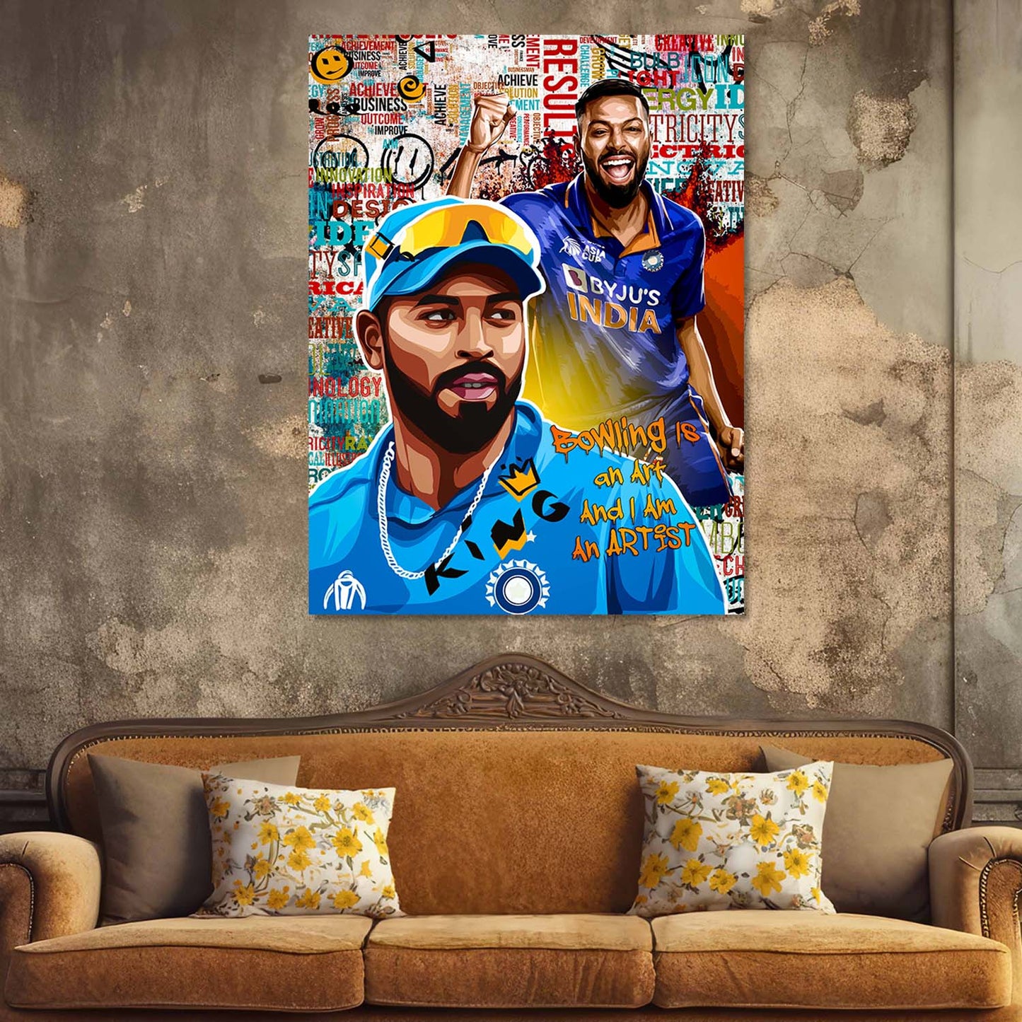 Indian Cricket Star Hardik Pandya Canvas Art Print