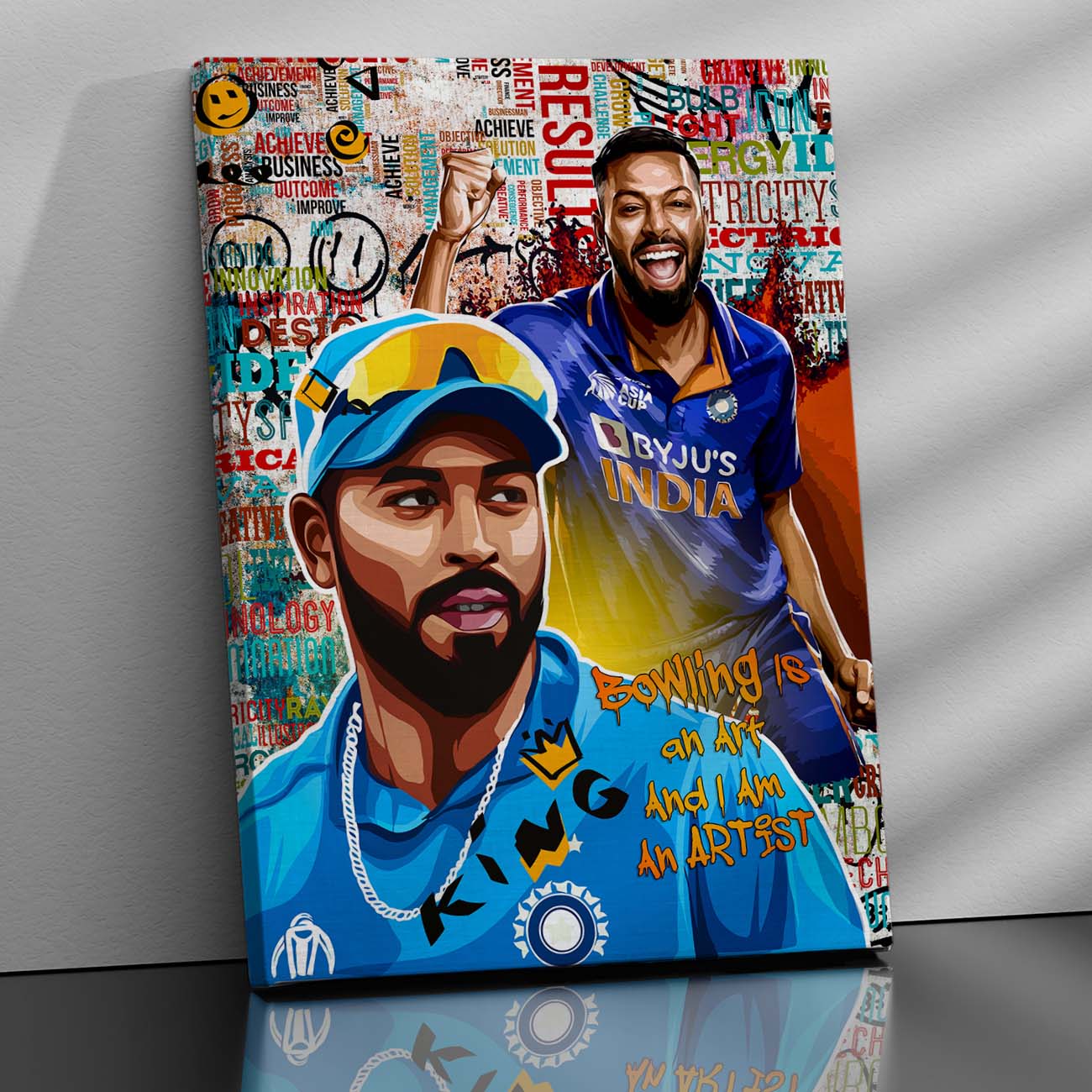 Indian Cricket Star Hardik Pandya Canvas Art Print