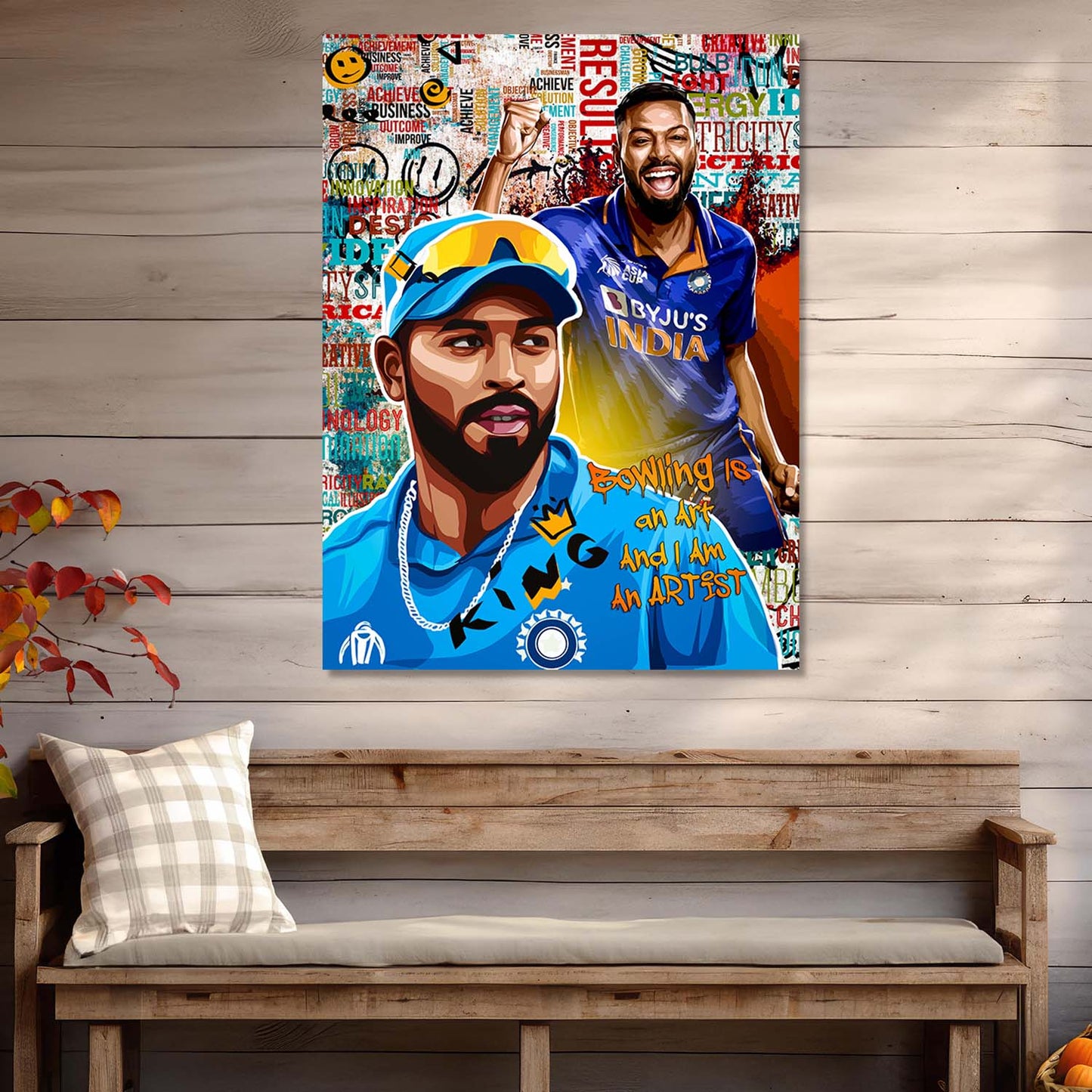 Indian Cricket Star Hardik Pandya Canvas Art Print