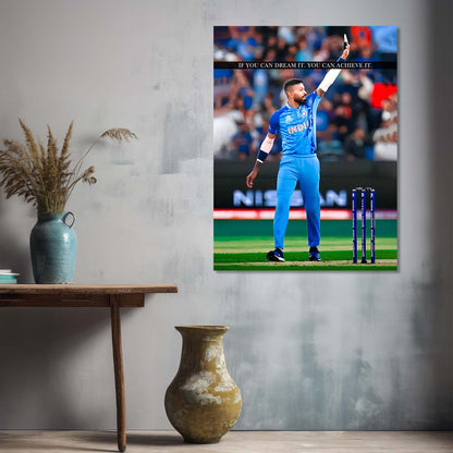 Indian Cricket Star Hardik Pandya Canvas Art Print