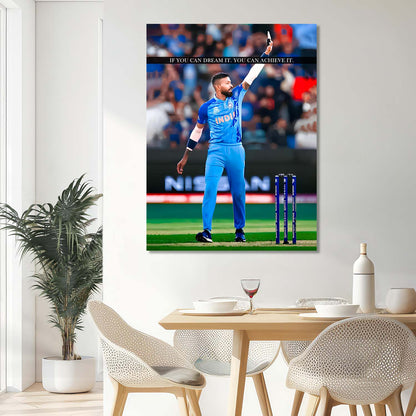 Indian Cricket Star Hardik Pandya Canvas Art Print