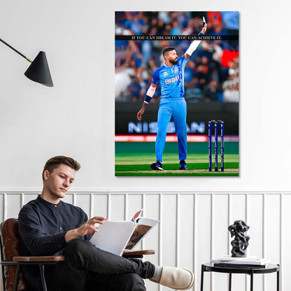 Indian Cricket Star Hardik Pandya Canvas Art Print