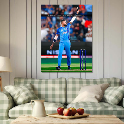 Indian Cricket Star Hardik Pandya Canvas Art Print