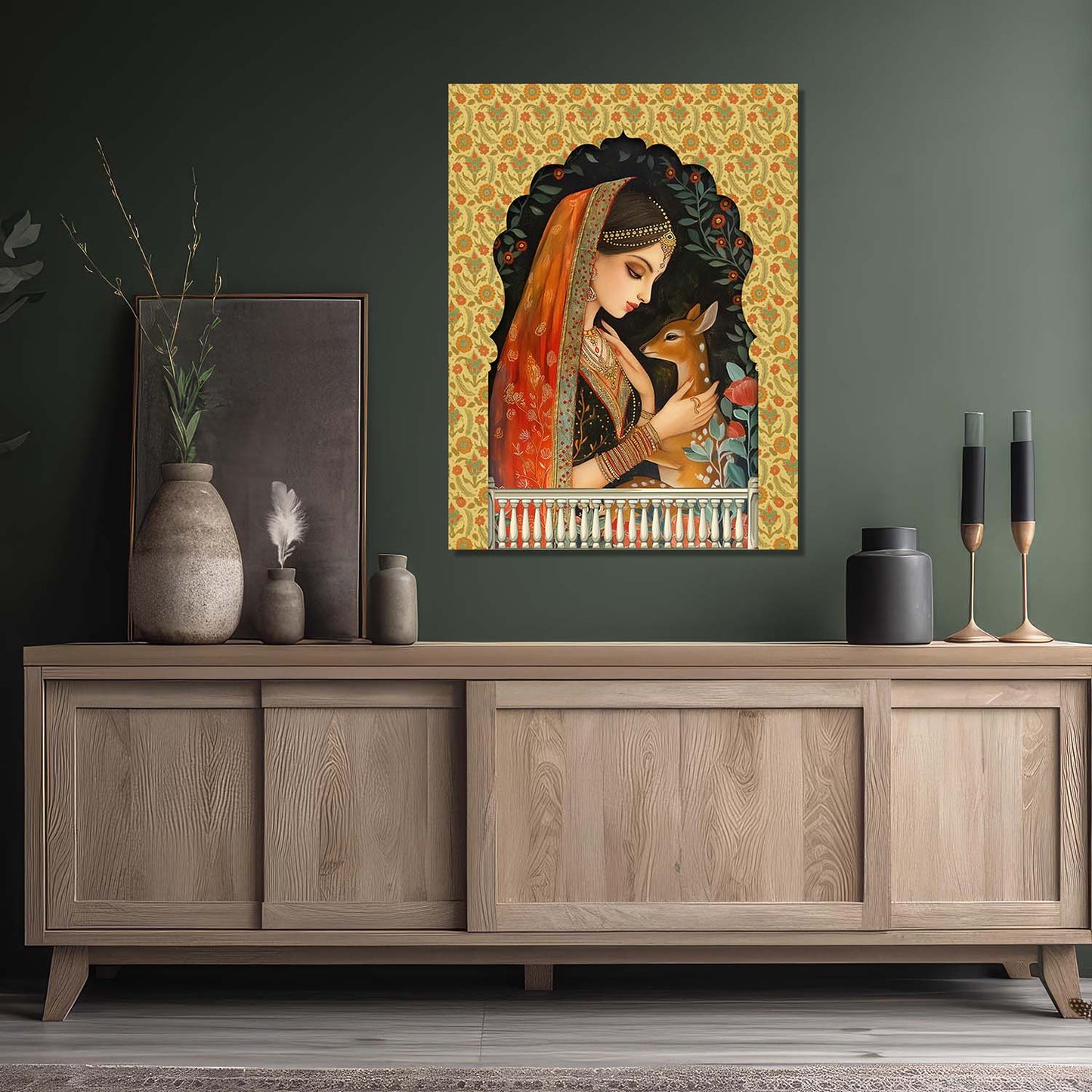 Traditional Indian Vibrant Pichwai Art Canvas Print