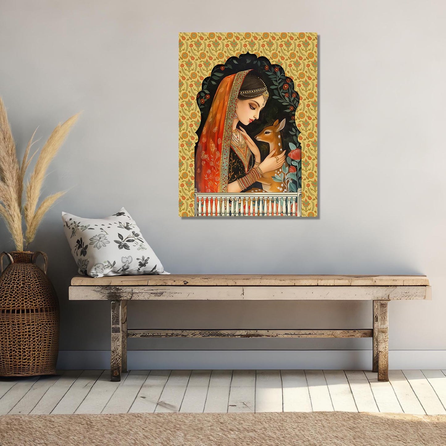 Traditional Indian Vibrant Pichwai Art Canvas Print