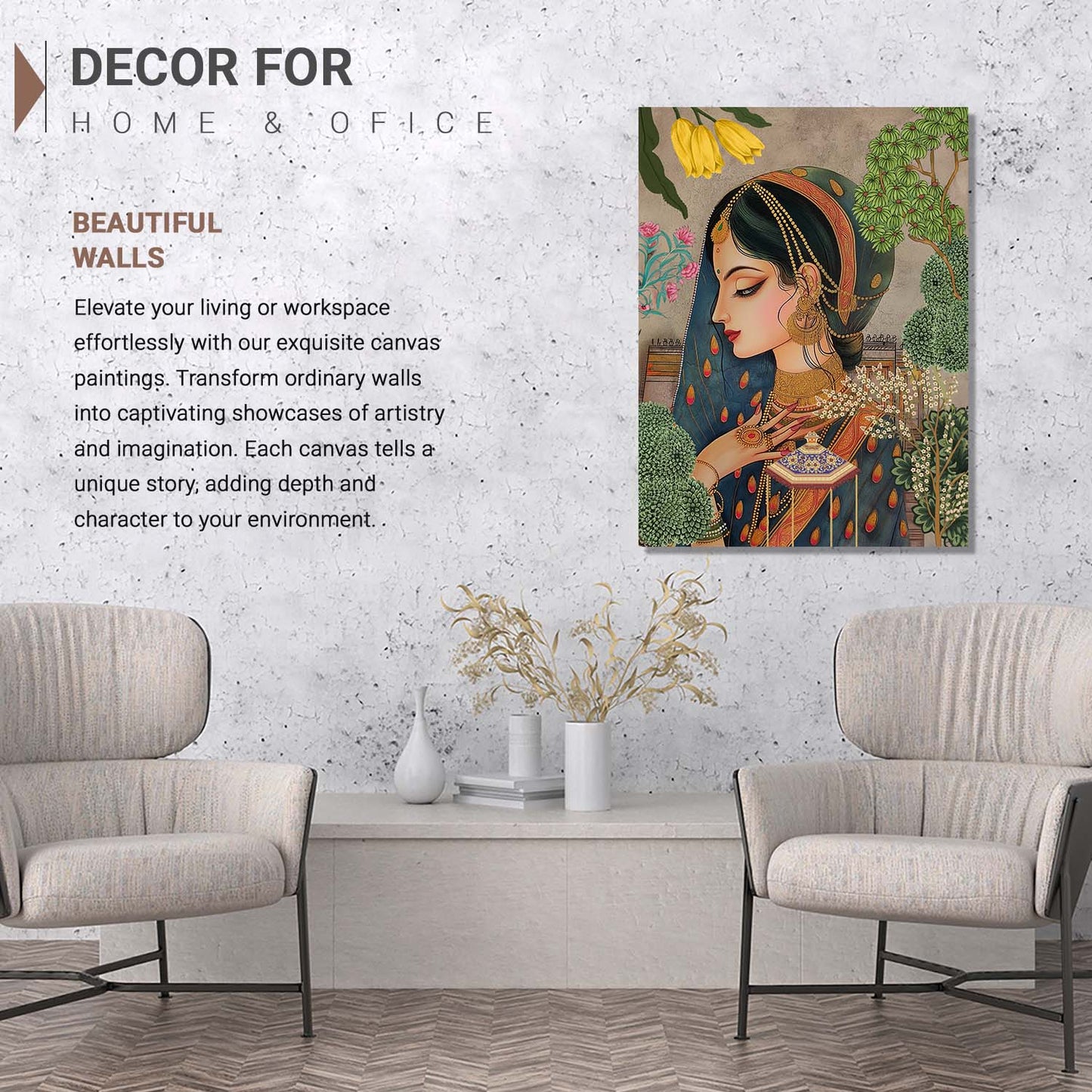 Traditional Indian Vibrant Art Canvas Print