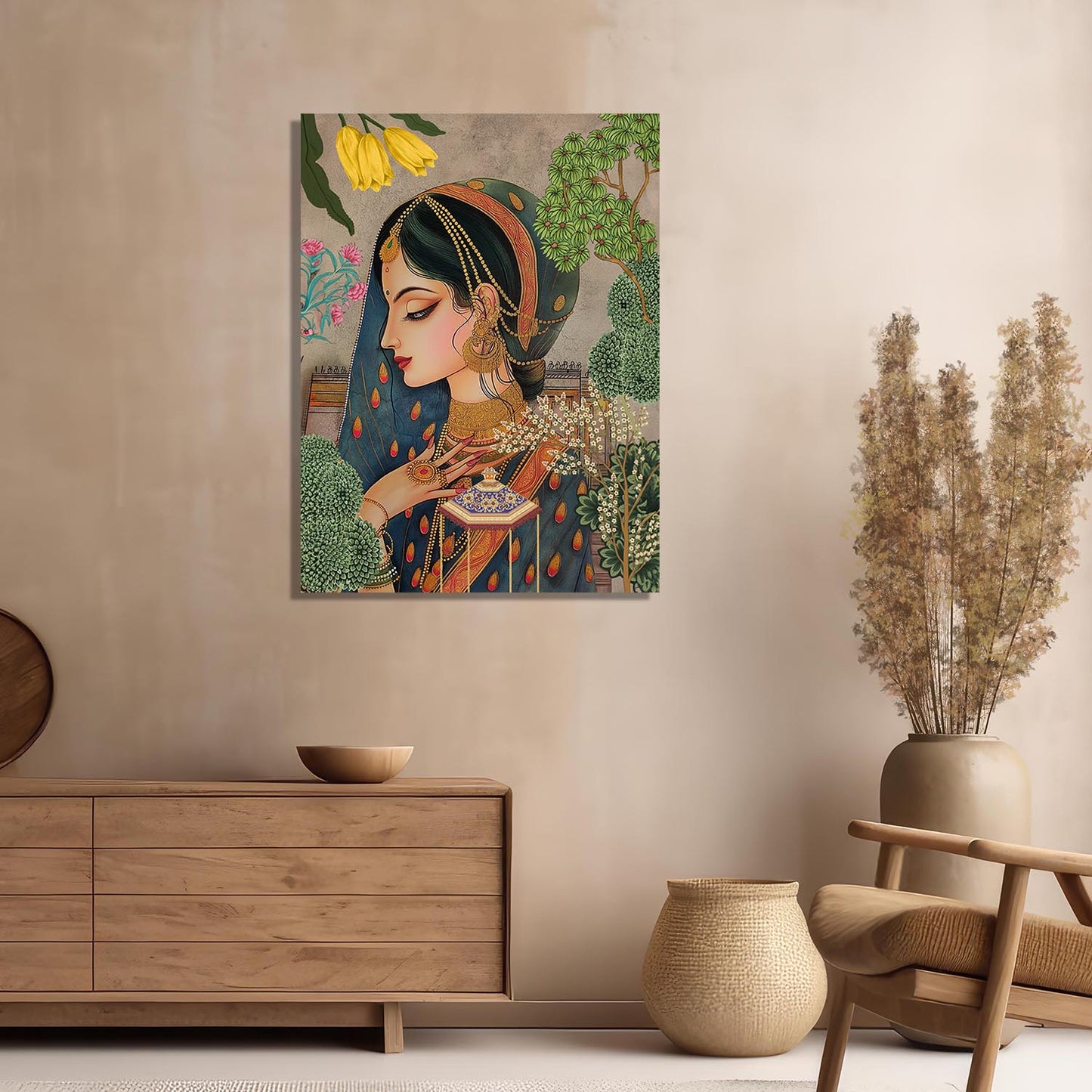 Traditional Indian Vibrant Art Canvas Print