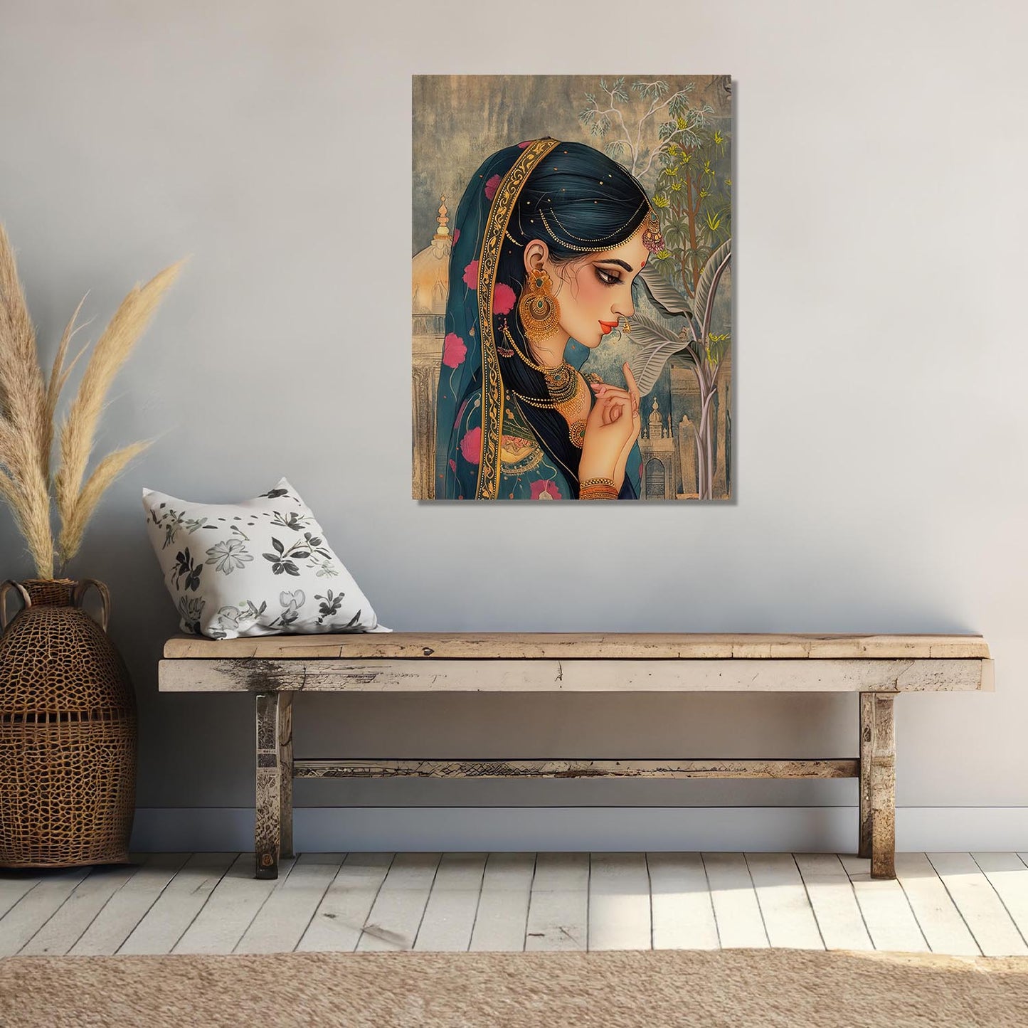 Traditional Indian Rajasthani Woman Art Canvas Print