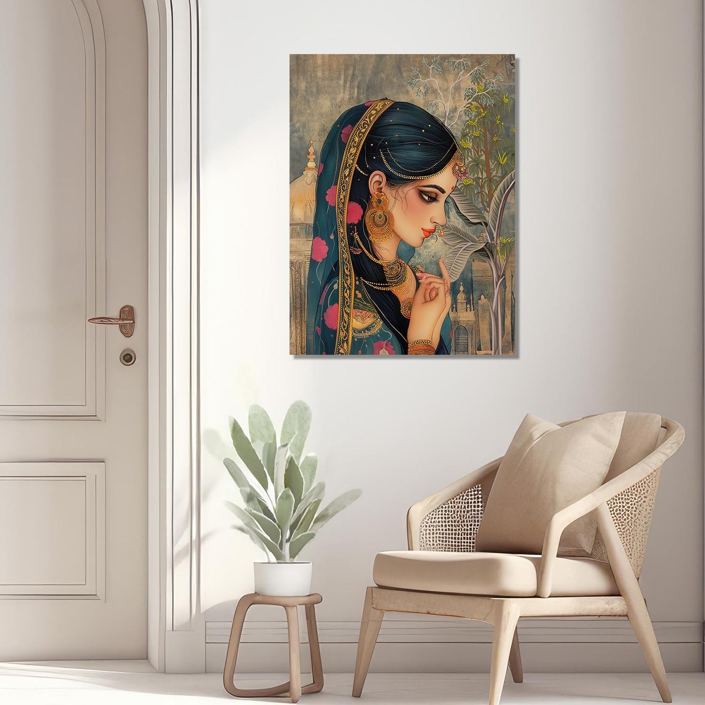 Traditional Indian Rajasthani Woman Art Canvas Print