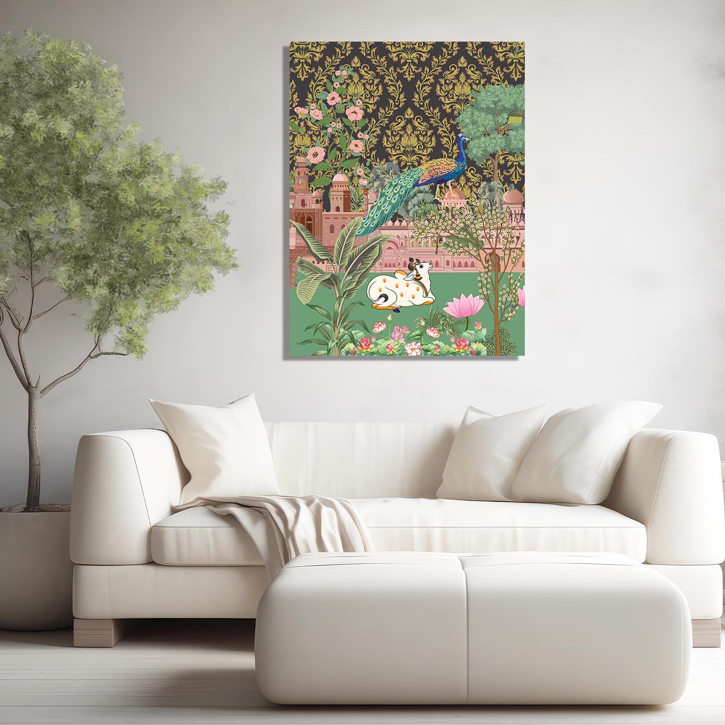 Traditional Indian Pichwai Art Canvas Print