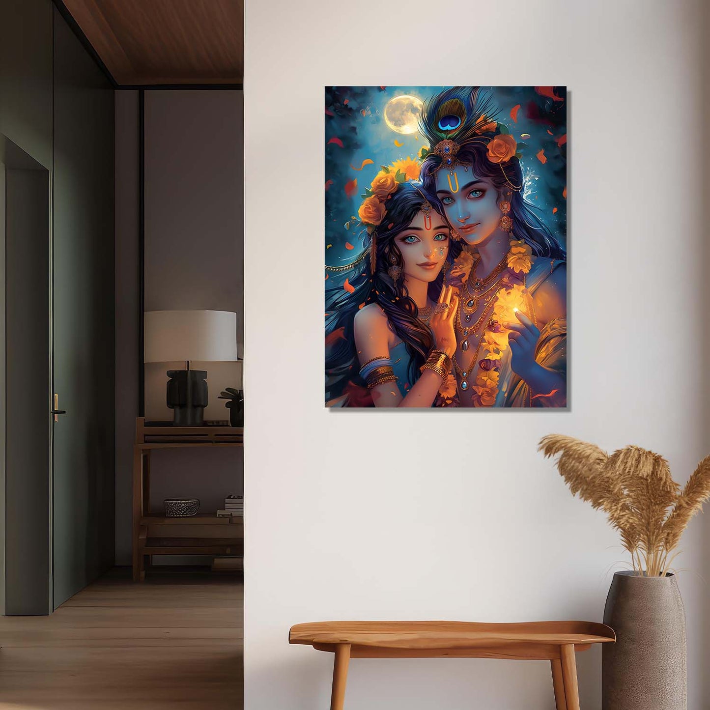 Radha Krishna Canvas Wall Art Print: Divine Serenity for Every Space