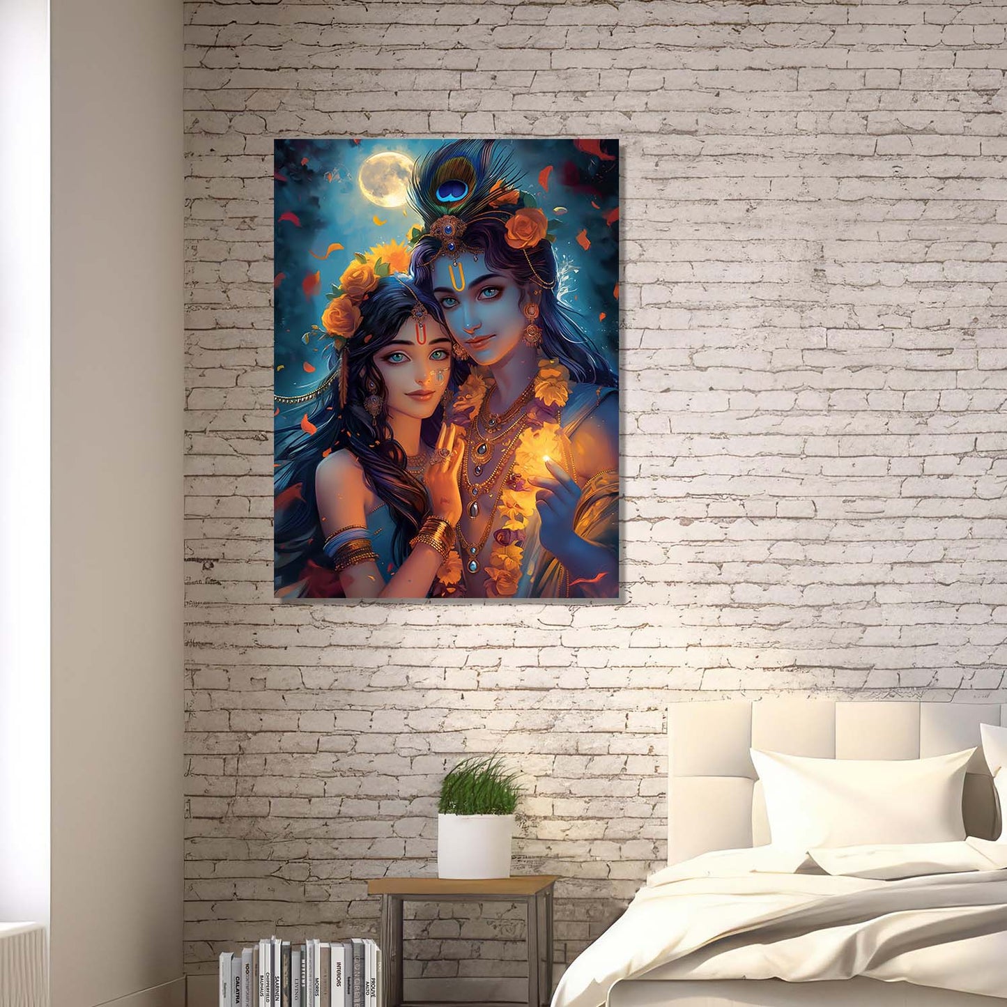 Radha Krishna Canvas Wall Art Print: Divine Serenity for Every Space