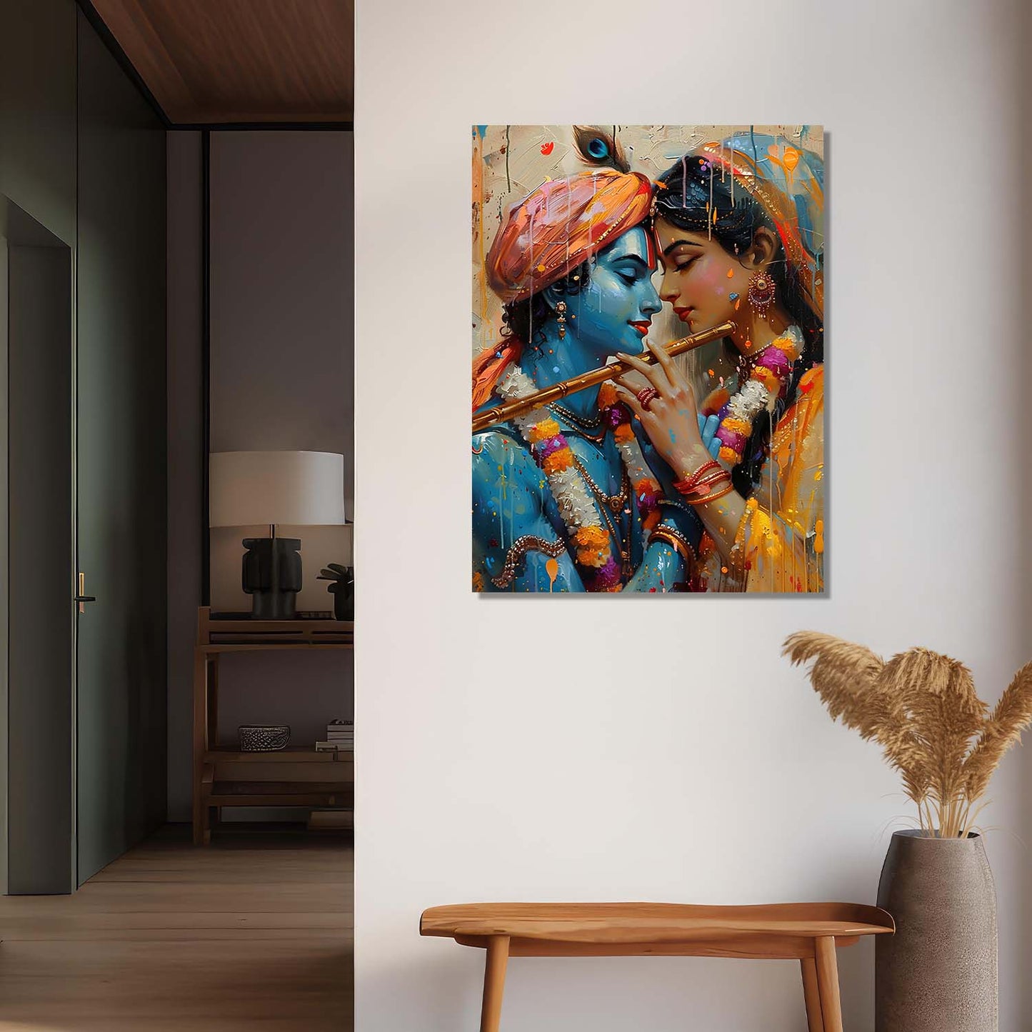 Radha Krishna Canvas Wall Art Print: Divine Serenity for Every Space