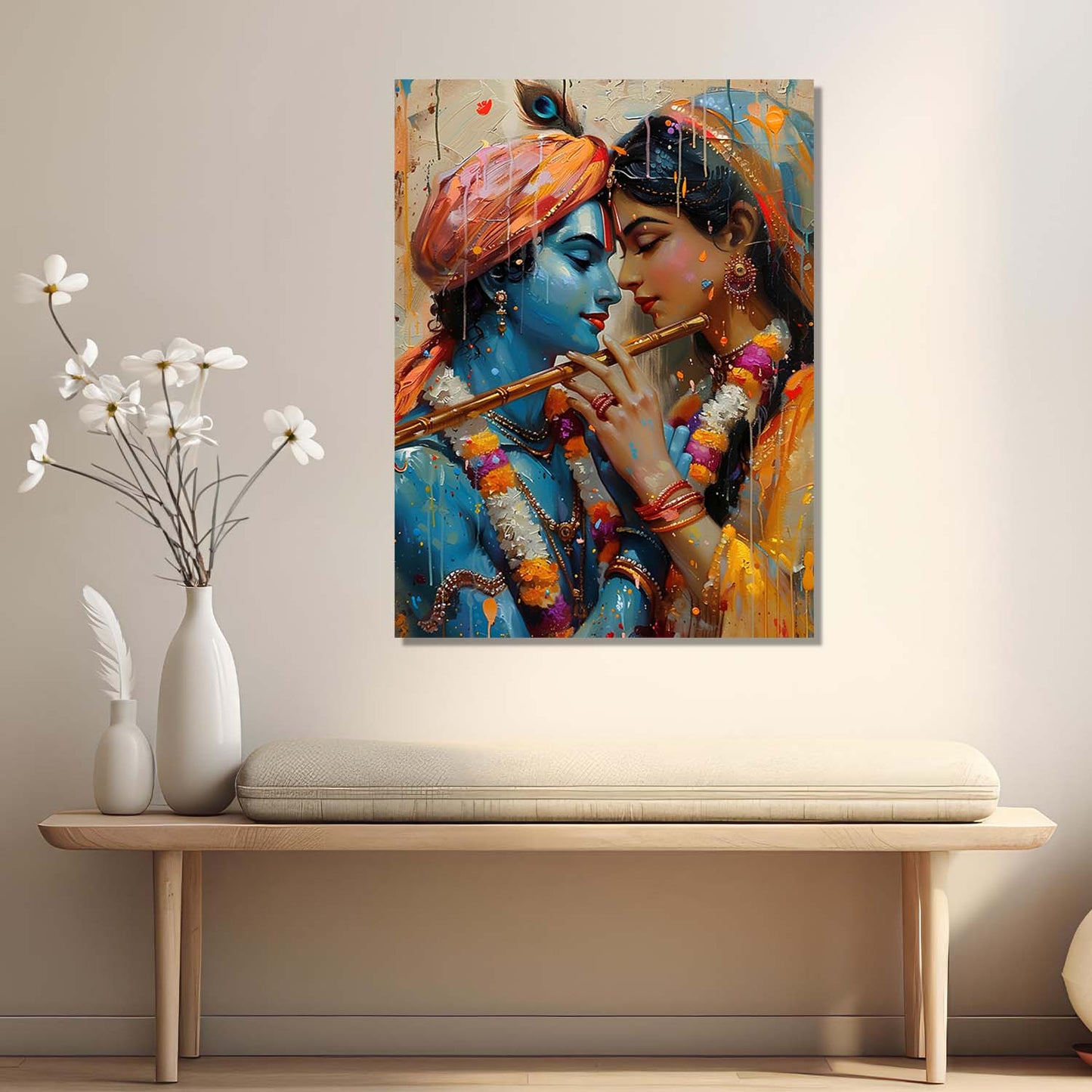 Radha Krishna Canvas Wall Art Print: Divine Serenity for Every Space