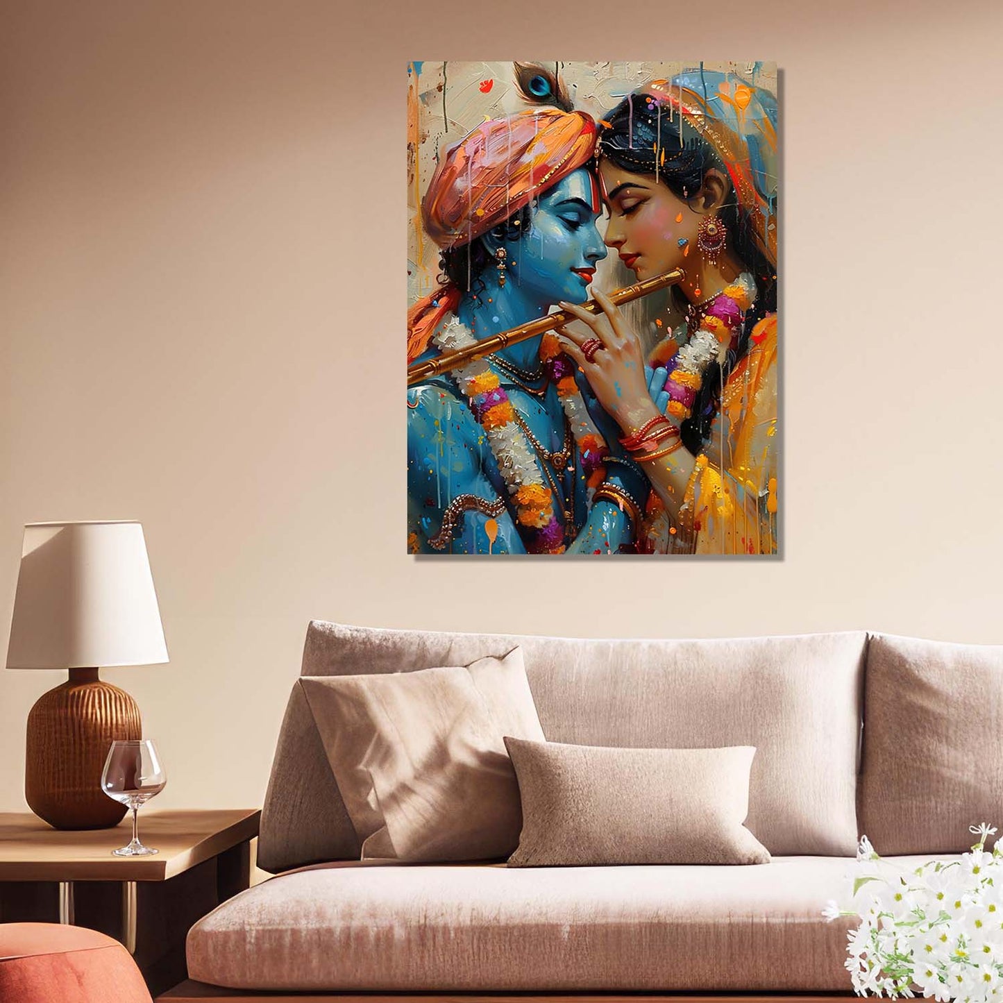 Radha Krishna Canvas Wall Art Print: Divine Serenity for Every Space