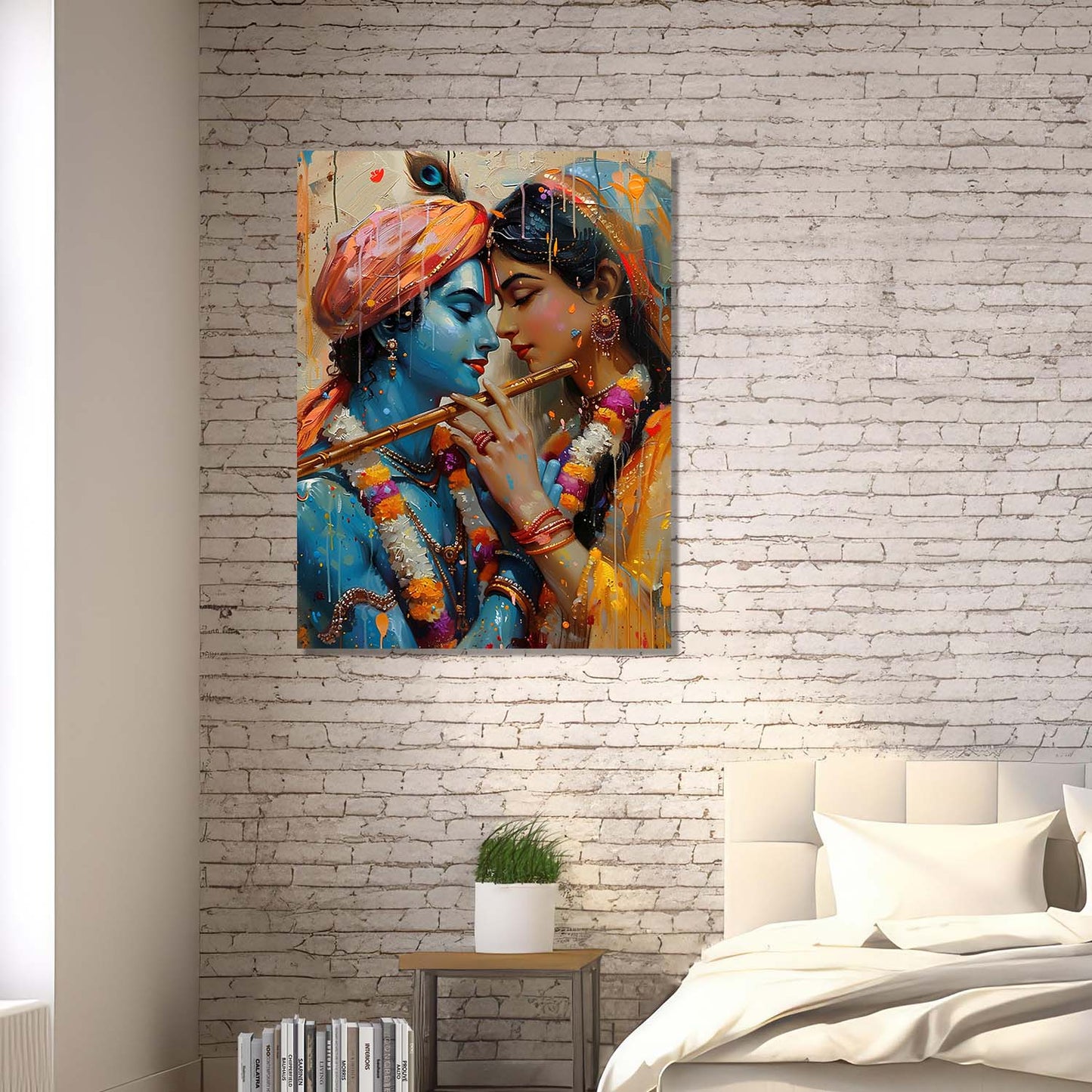 Radha Krishna Canvas Wall Art Print: Divine Serenity for Every Space