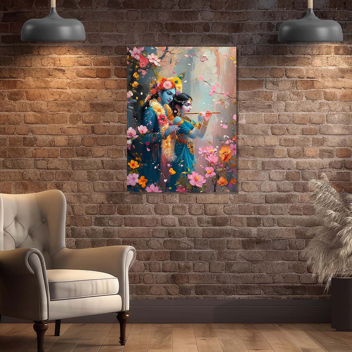 Radha Krishna Canvas Wall Art Print: Divine Serenity for Every Space