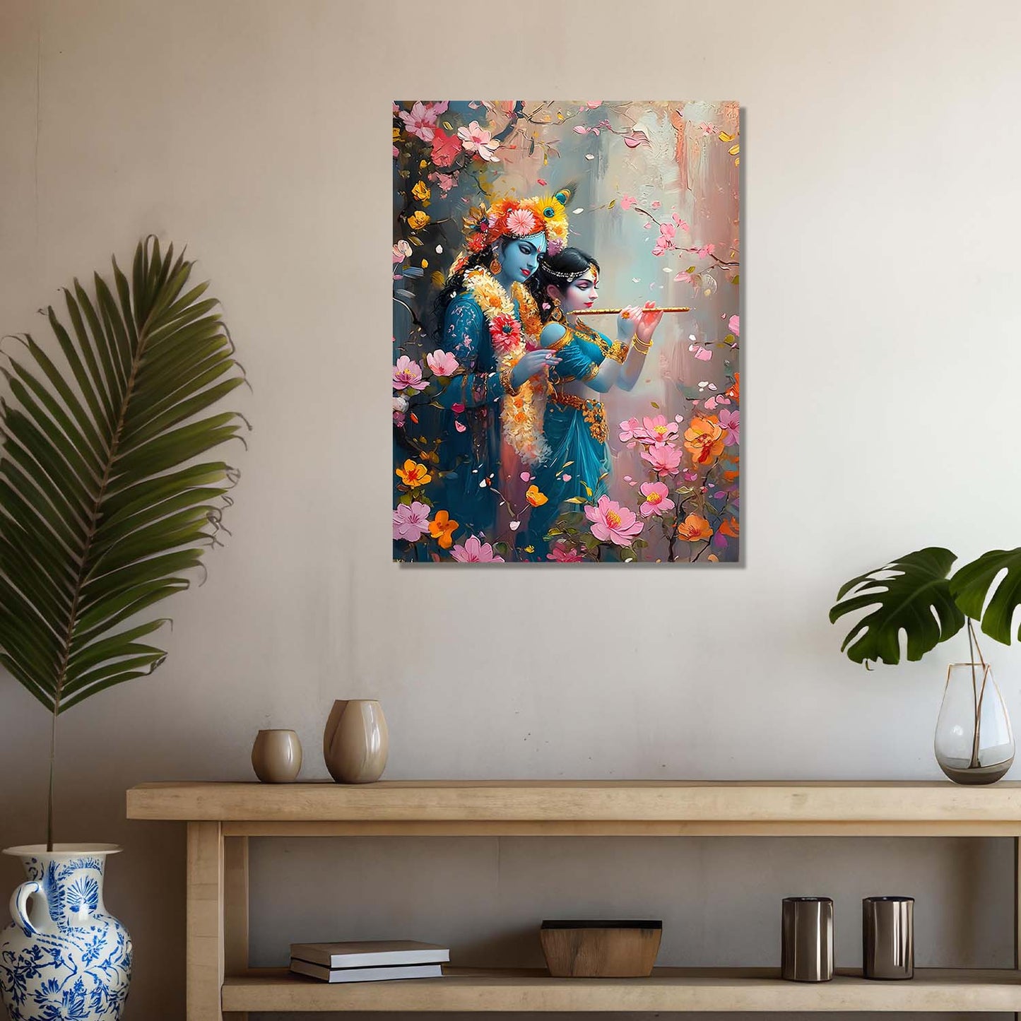 Radha Krishna Canvas Wall Art Print: Divine Serenity for Every Space