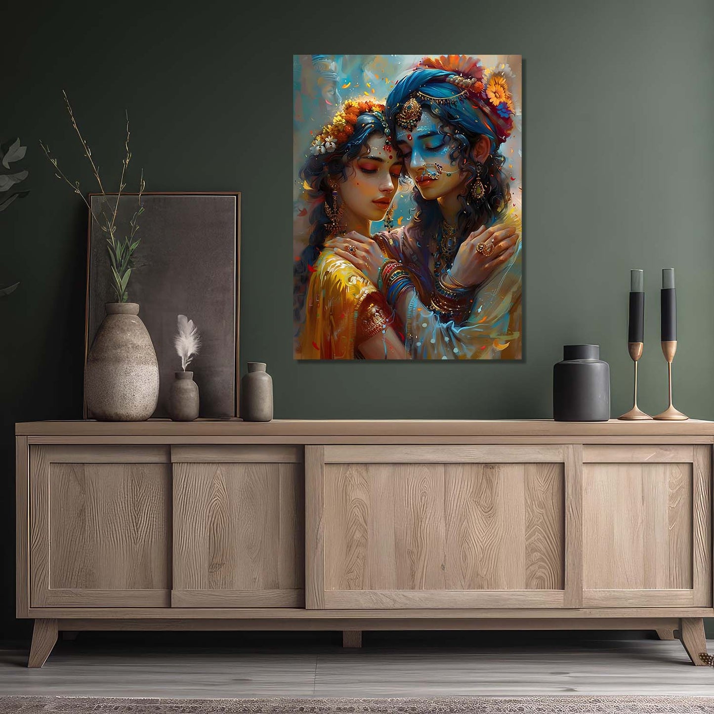 Radha Krishna Canvas Wall Art Print: Divine Serenity for Every Space