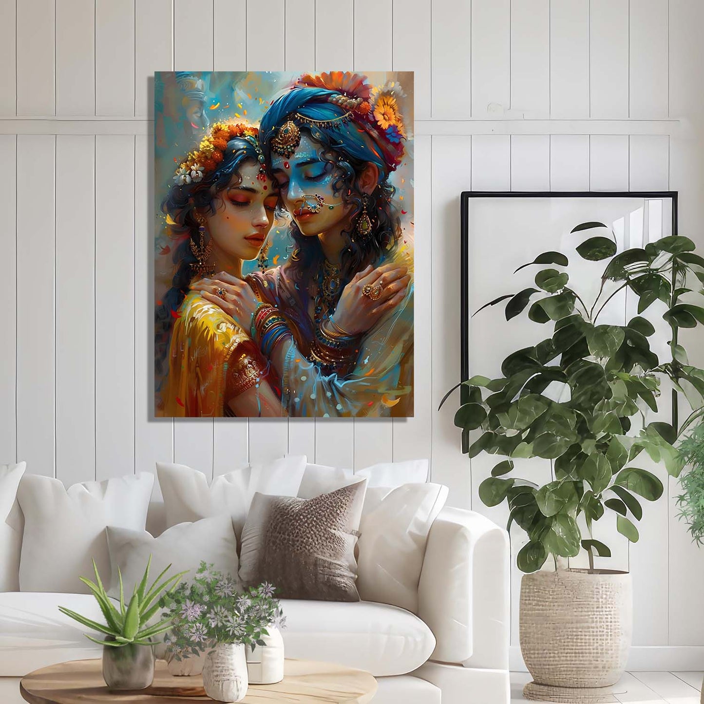 Radha Krishna Canvas Wall Art Print: Divine Serenity for Every Space