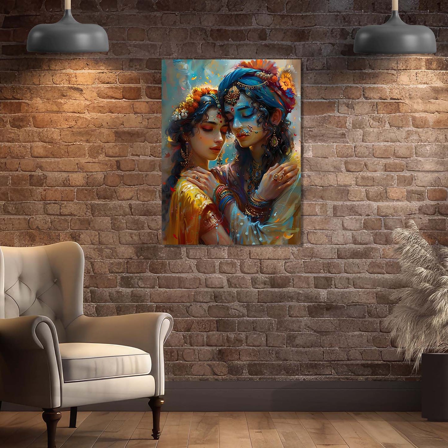 Radha Krishna Canvas Wall Art Print: Divine Serenity for Every Space