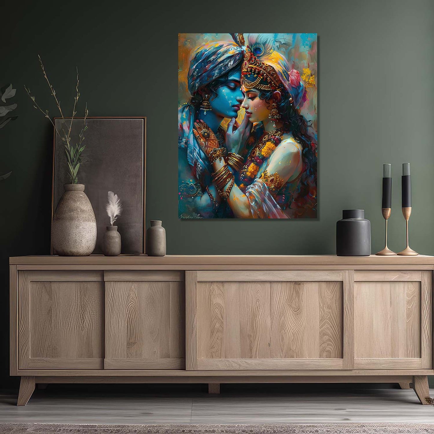 Radha Krishna Canvas Wall Art Print: Divine Serenity for Every Space