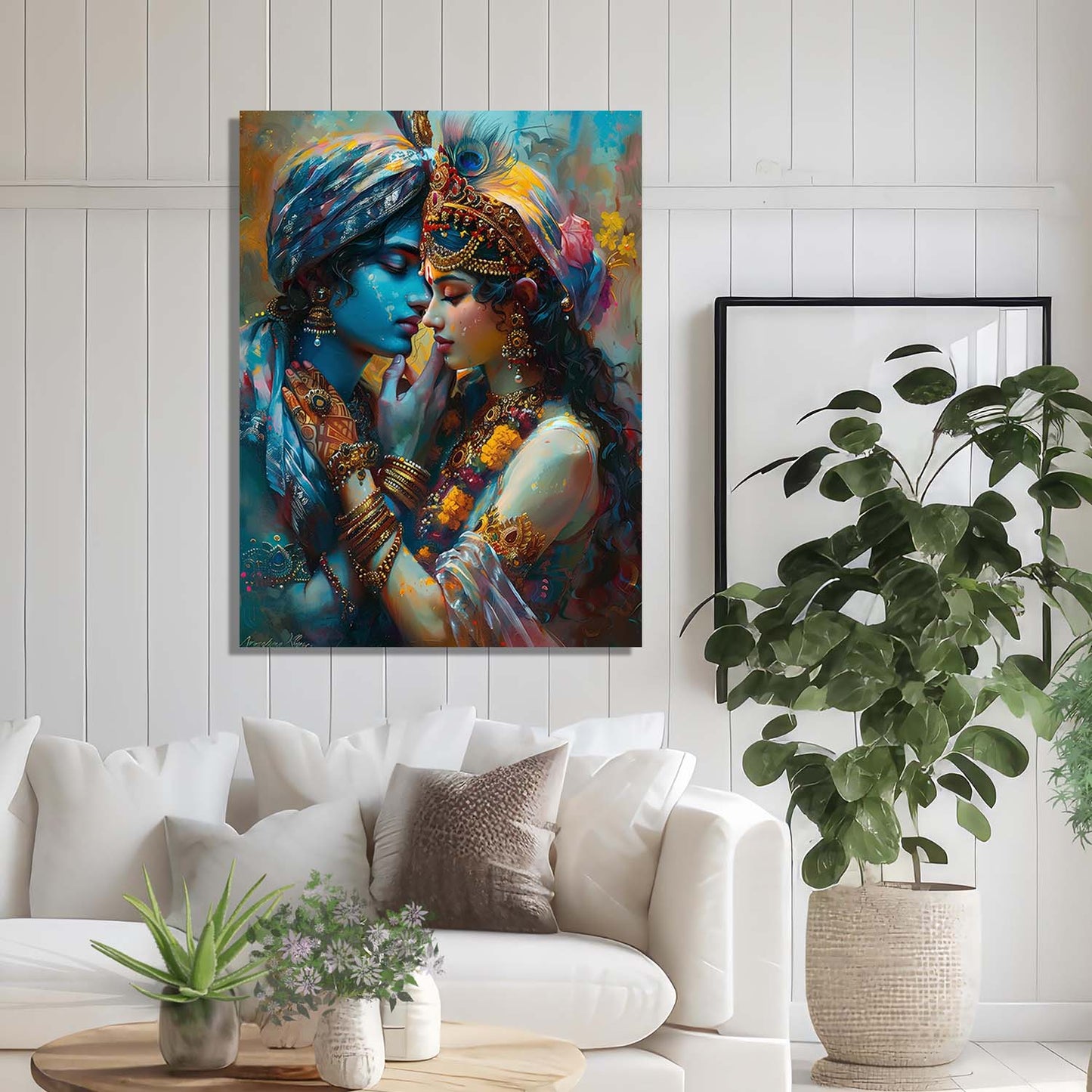 Radha Krishna Canvas Wall Art Print: Divine Serenity for Every Space