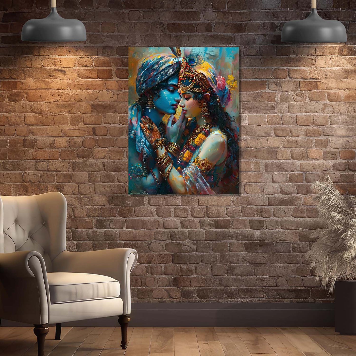 Radha Krishna Canvas Wall Art Print: Divine Serenity for Every Space