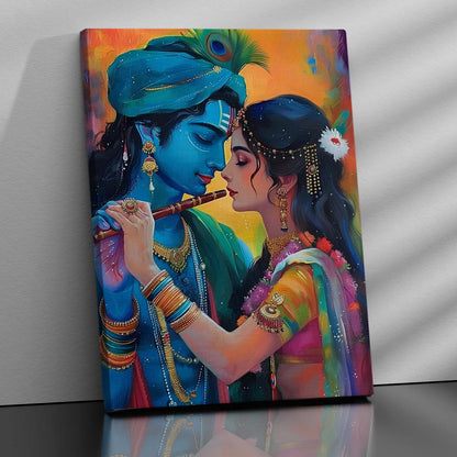 Radha Krishna Canvas Wall Art Print: Divine Serenity for Every Space