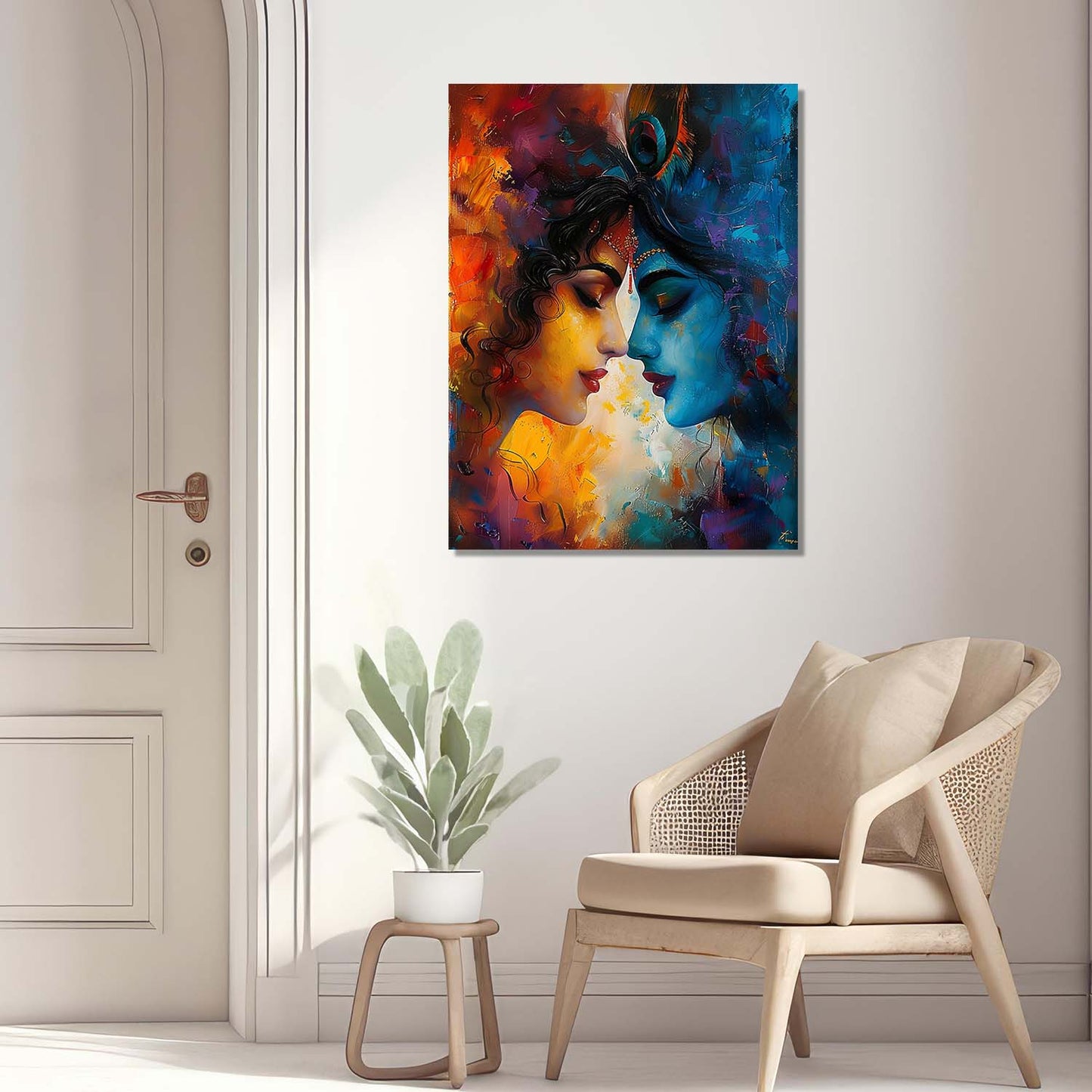 Radha Krishna Canvas Wall Art Print: Divine Serenity for Every Space