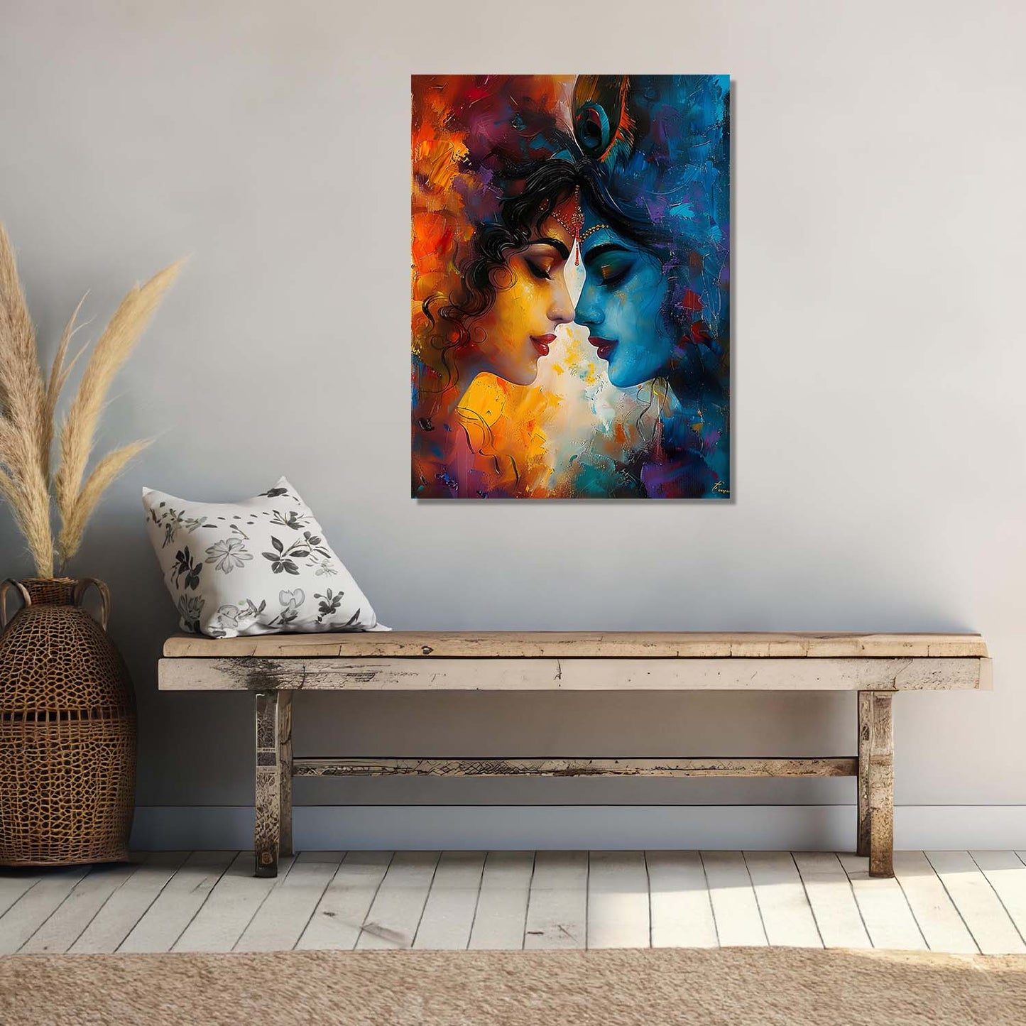 Radha Krishna Canvas Wall Art Print: Divine Serenity for Every Space