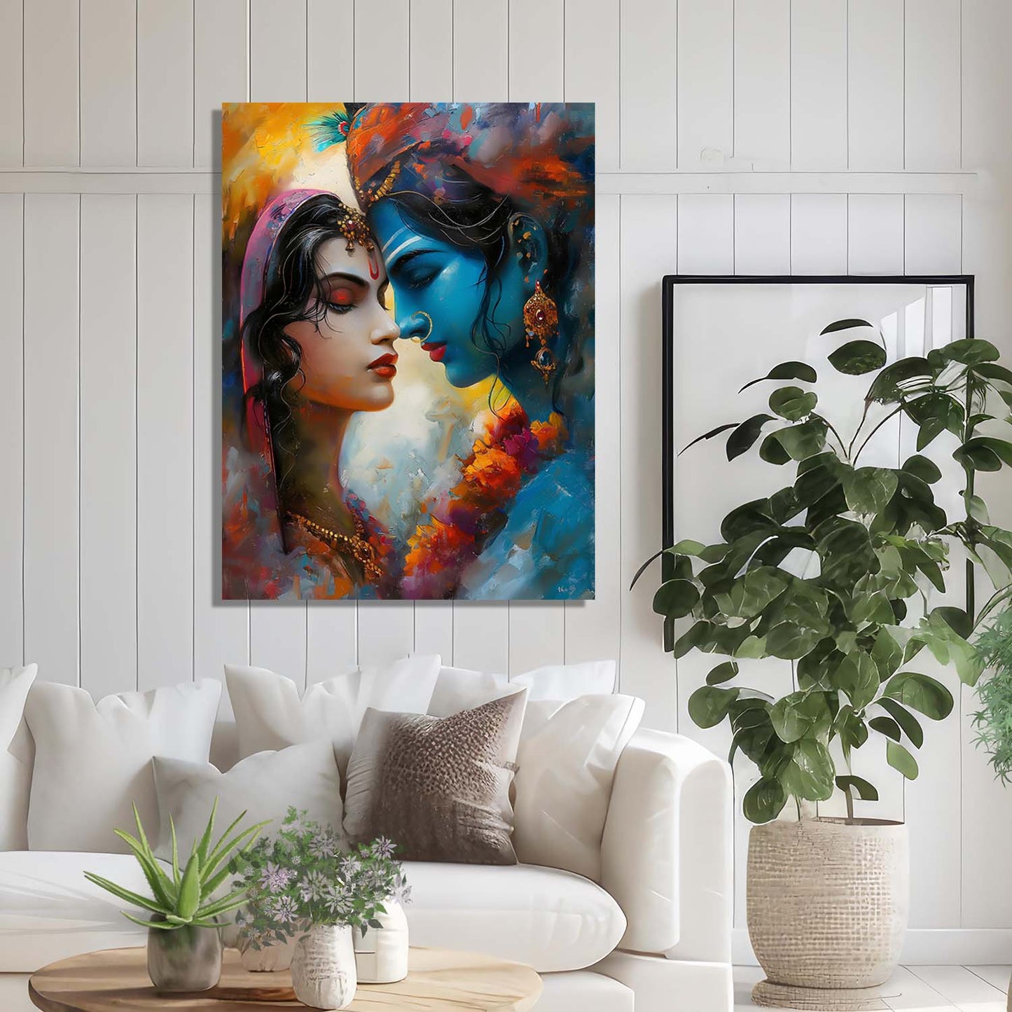 Radha Krishna Canvas Wall Art Print: Divine Serenity for Every Space