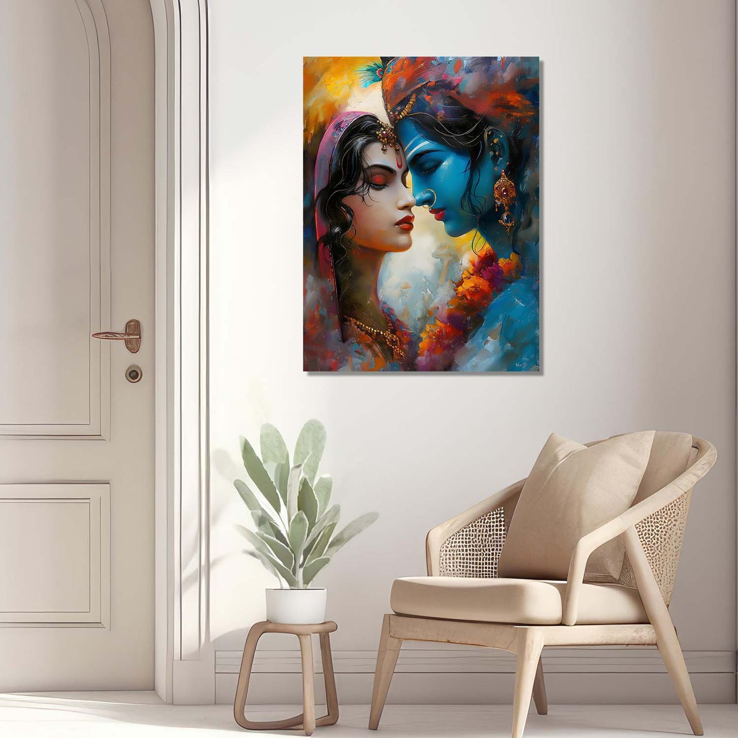 Radha Krishna Canvas Wall Art Print: Divine Serenity for Every Space