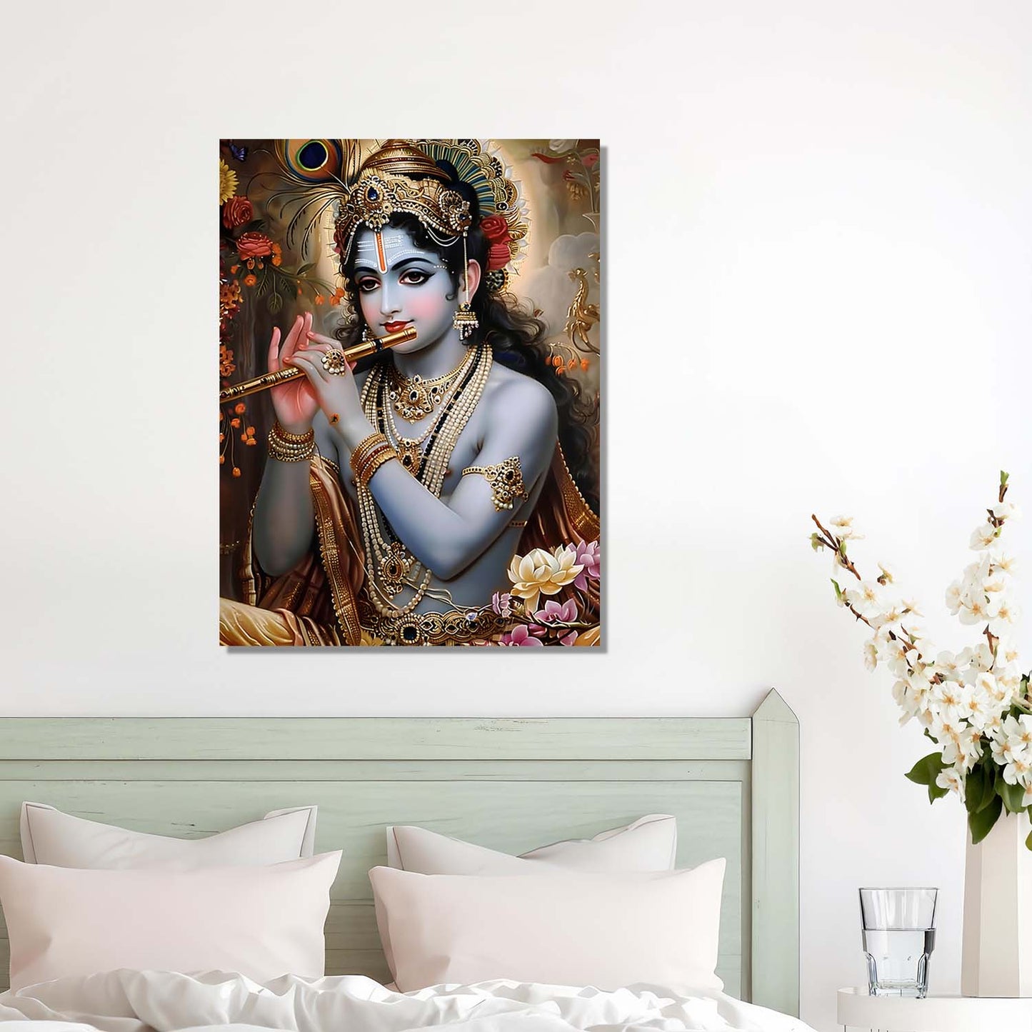 Krishna Canvas Wall Art Print: Divine Serenity for Every Space