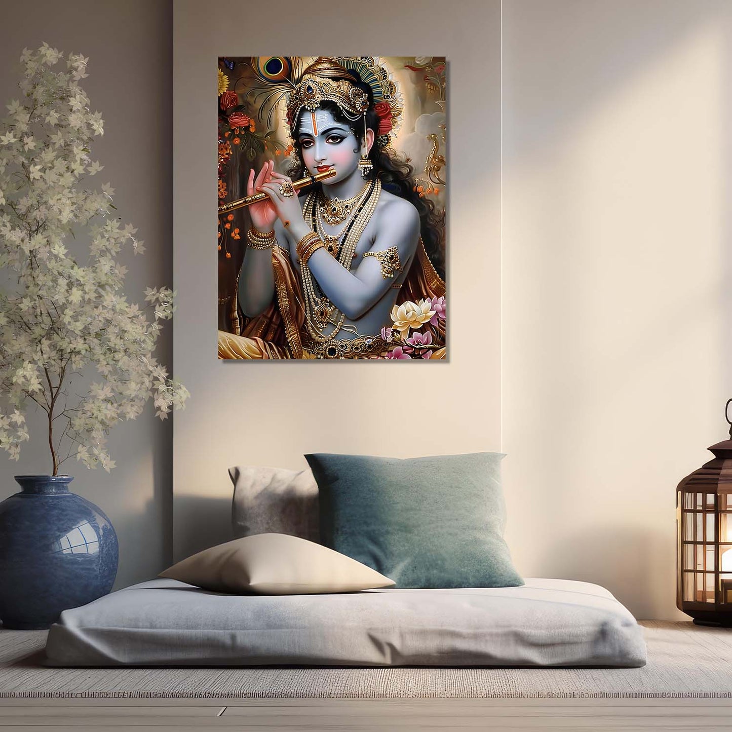 Krishna Canvas Wall Art Print: Divine Serenity for Every Space