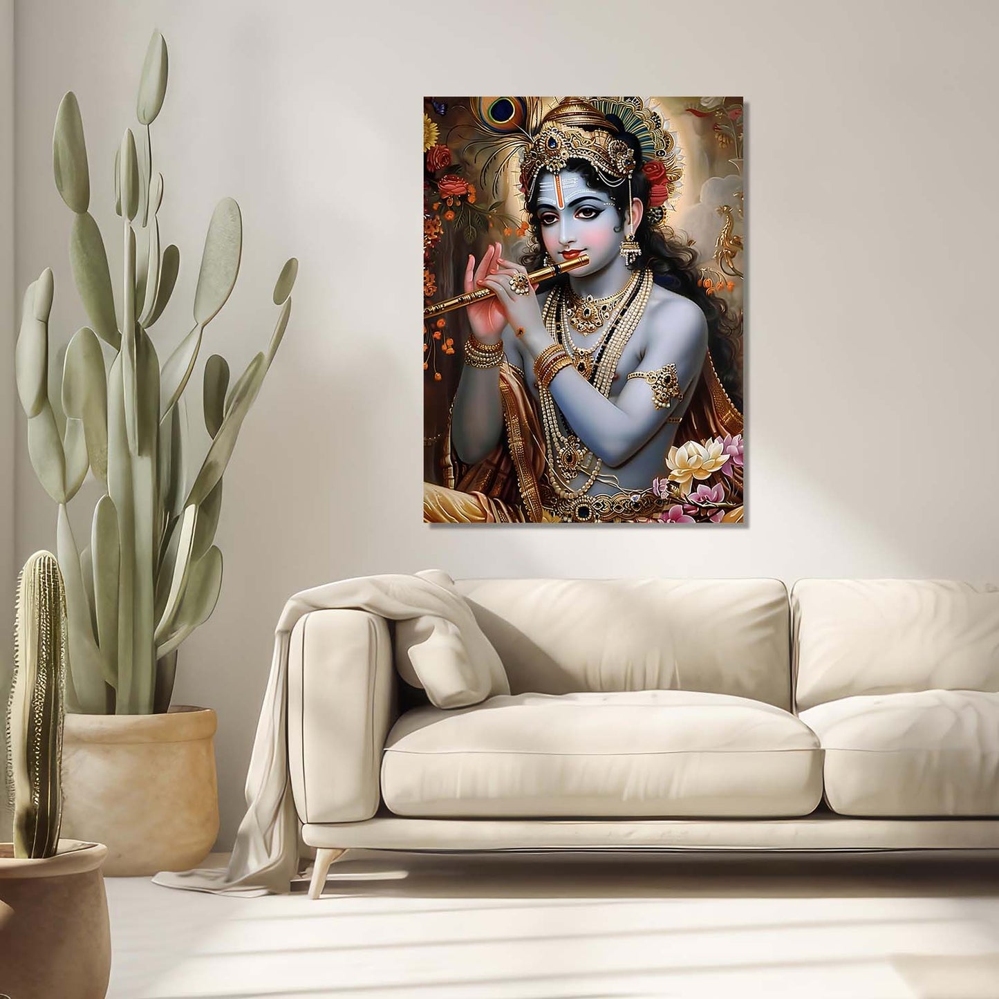 Krishna Canvas Wall Art Print: Divine Serenity for Every Space