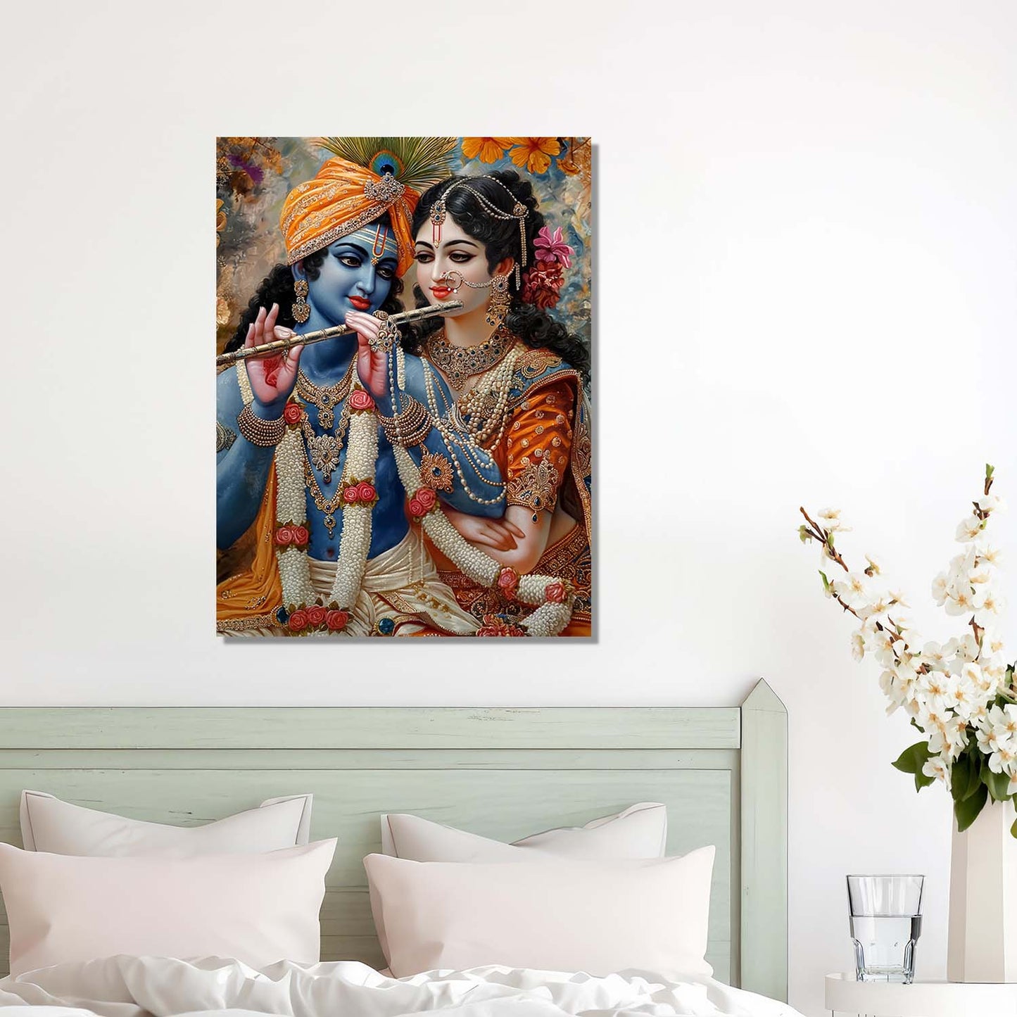 Radha Krishna Canvas Wall Art Print: Divine Serenity for Every Space