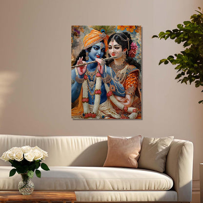 Radha Krishna Canvas Wall Art Print: Divine Serenity for Every Space