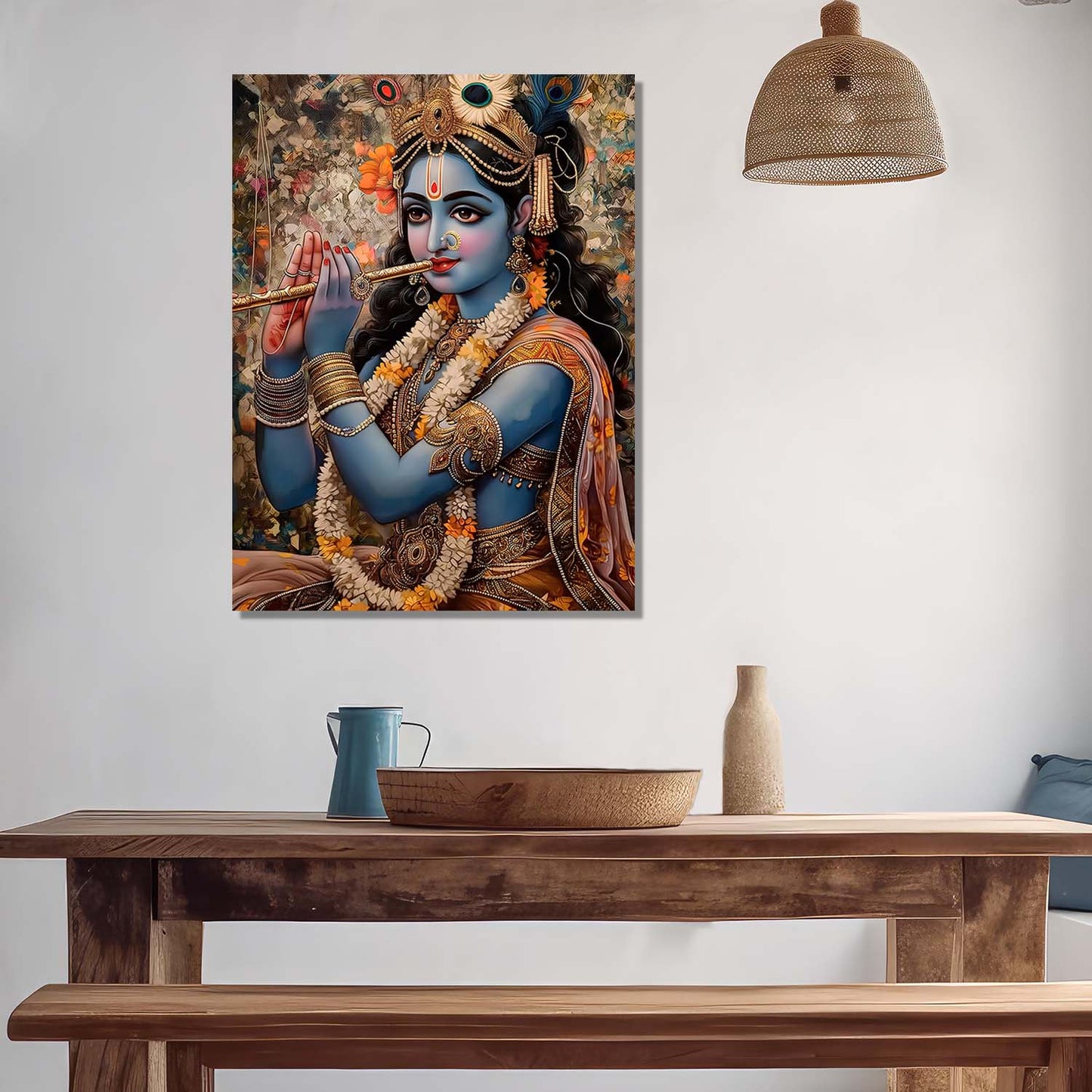 Krishna Canvas Wall Art Print: Divine Serenity for Every Space