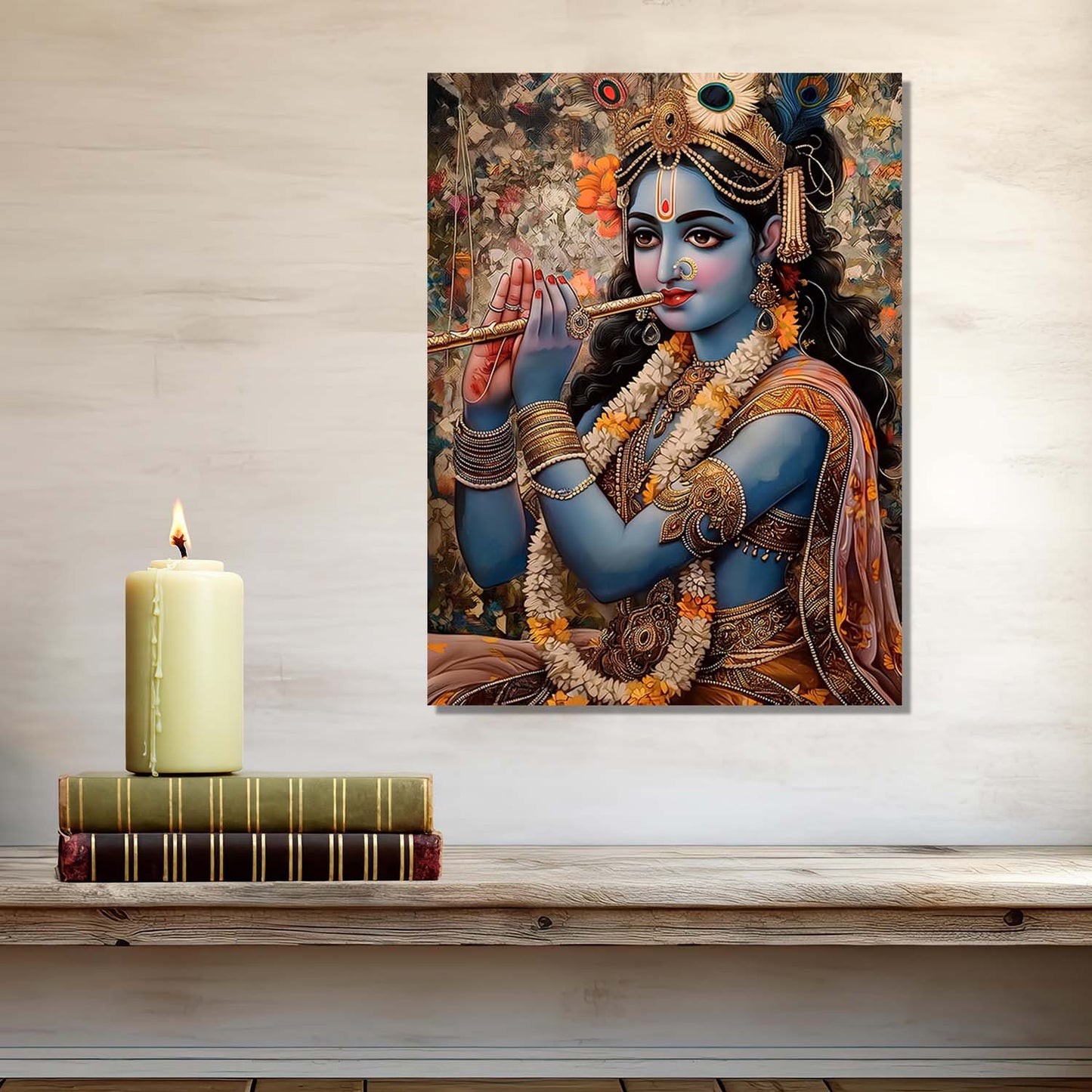 Krishna Canvas Wall Art Print: Divine Serenity for Every Space