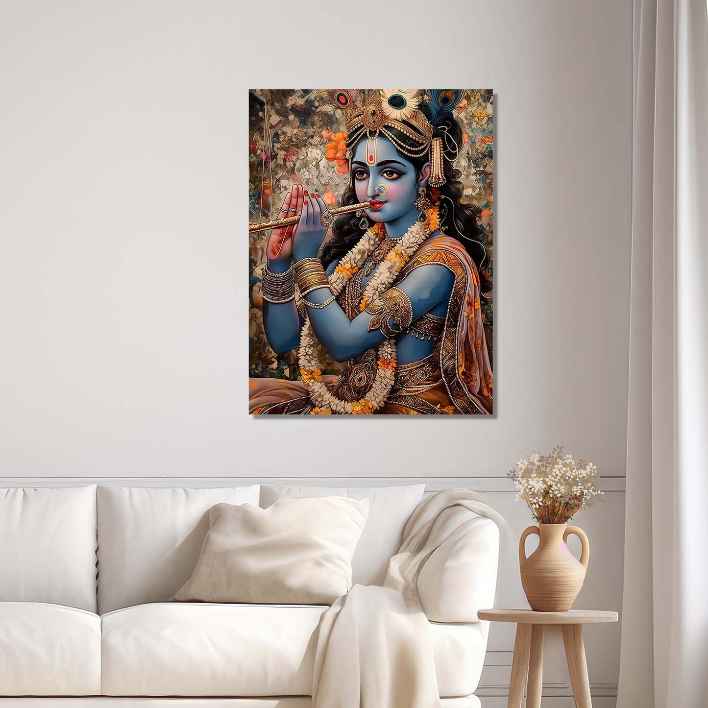 Krishna Canvas Wall Art Print: Divine Serenity for Every Space