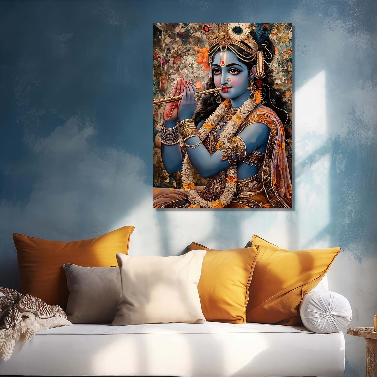 Krishna Canvas Wall Art Print: Divine Serenity for Every Space