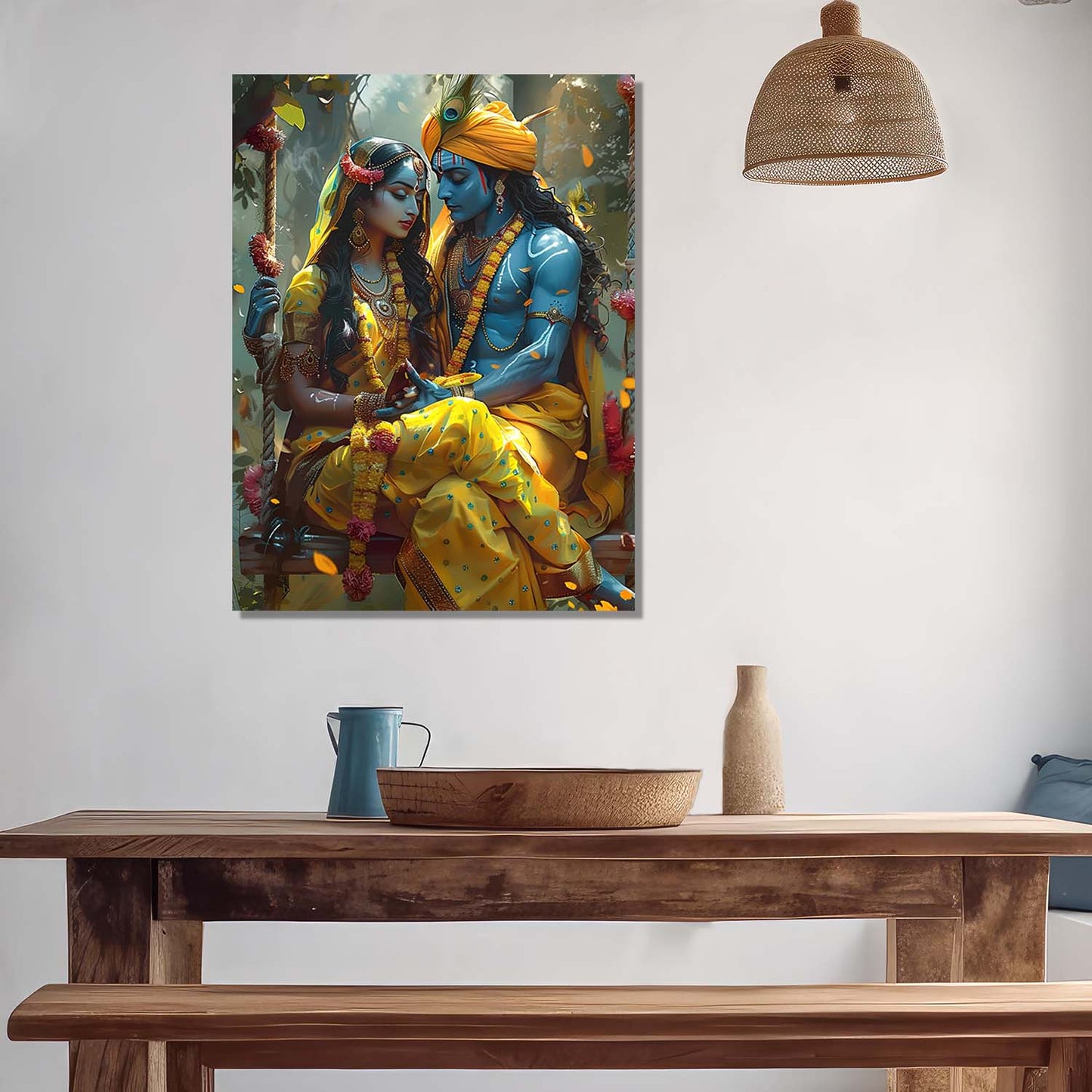 Radha Krishna Canvas Wall Art Print: Divine Serenity for Every Space