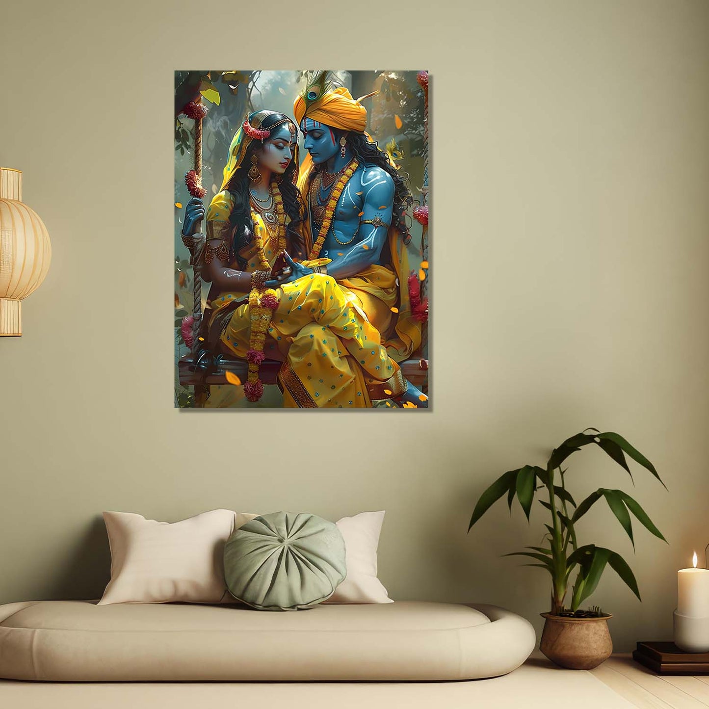 Radha Krishna Canvas Wall Art Print: Divine Serenity for Every Space